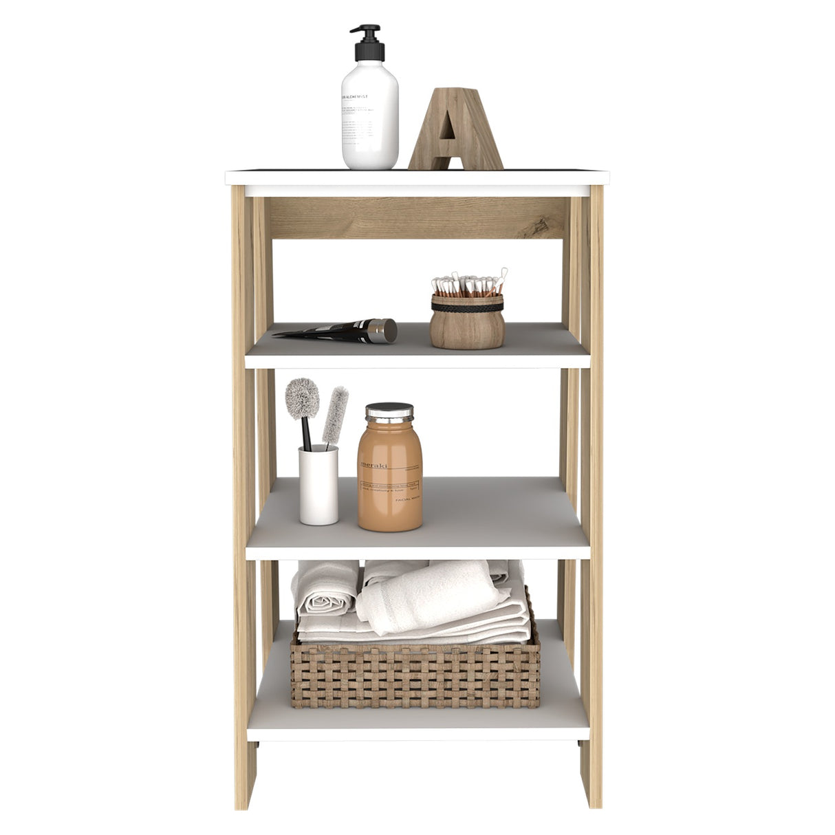 Mueble para Baño Bi Color 44x75.6cm Blanco con Patas y Entrepaños - Muebles para Baño | Bylmo