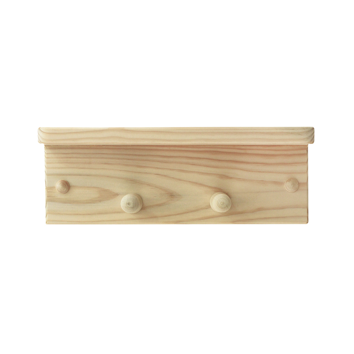 Repisa Perchero Rectangular Rústico Orden y Calidez en tus Espacios en Pino Natural 30 cm - Repisas y Percheros | Bylmo