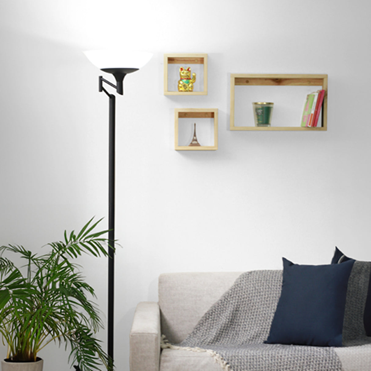 Set Repisas X 3 Rústicas Pino Radiata tipo Cubo rectangular y cuadradas 50 cm y 22.5 cm - Repisas y Percheros | Bylmo