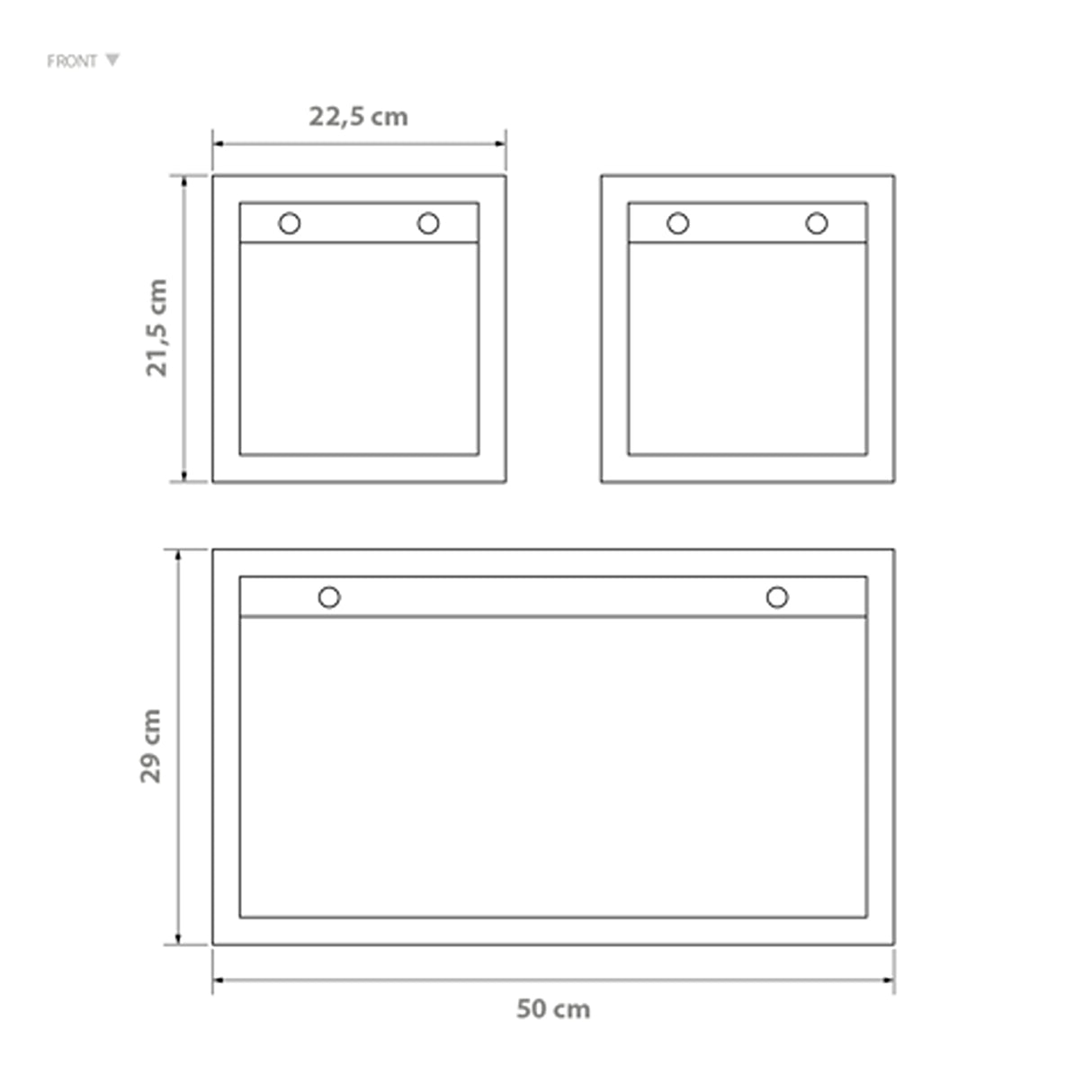 Set Repisas X 3 Rústicas Pino Radiata tipo Cubo rectangular y cuadradas 50 cm y 22.5 cm - Repisas y Percheros | Bylmo