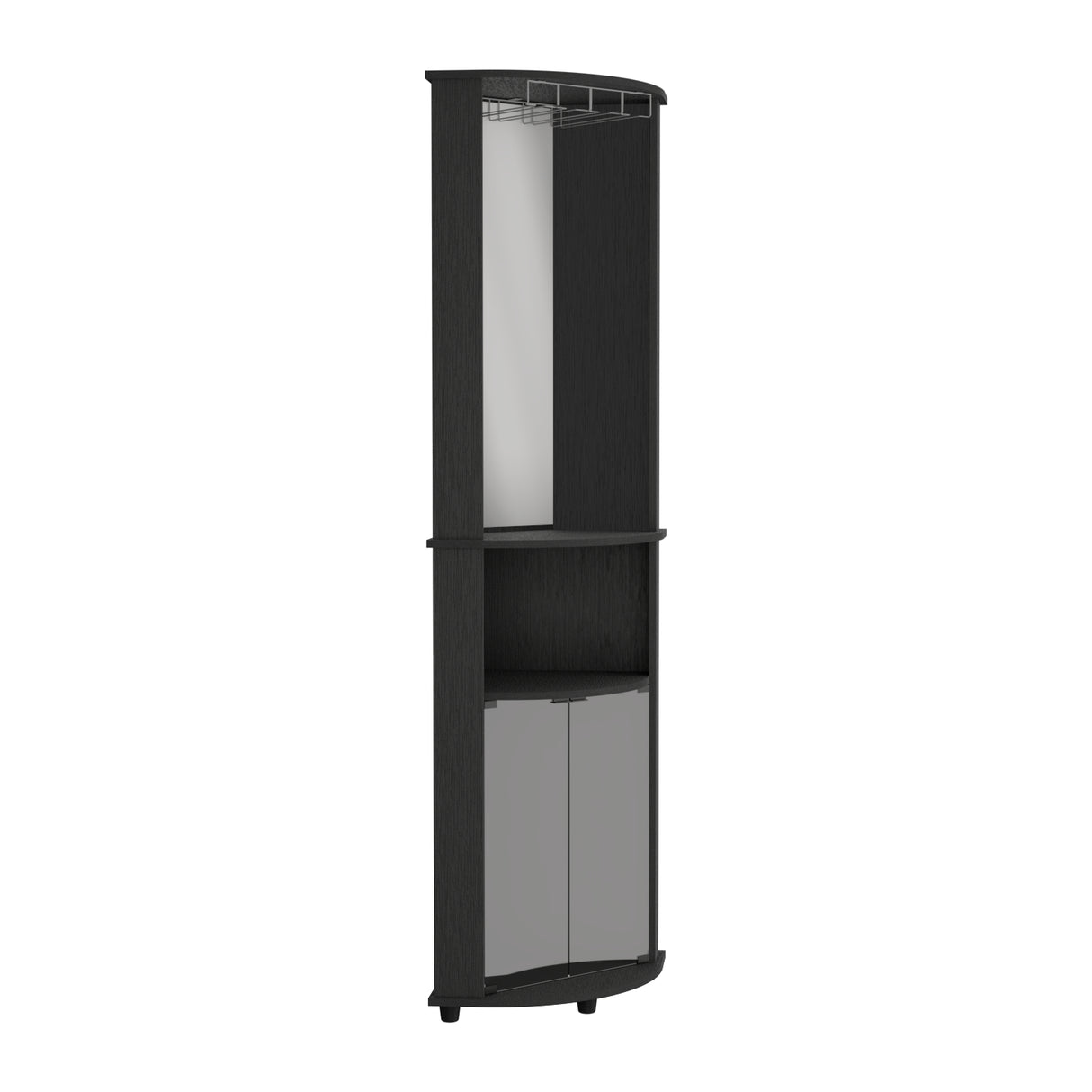 Bar Esquinero Chicago Wengue 45x189.9cm Con Colgador de Copas - Bares | Bylmo