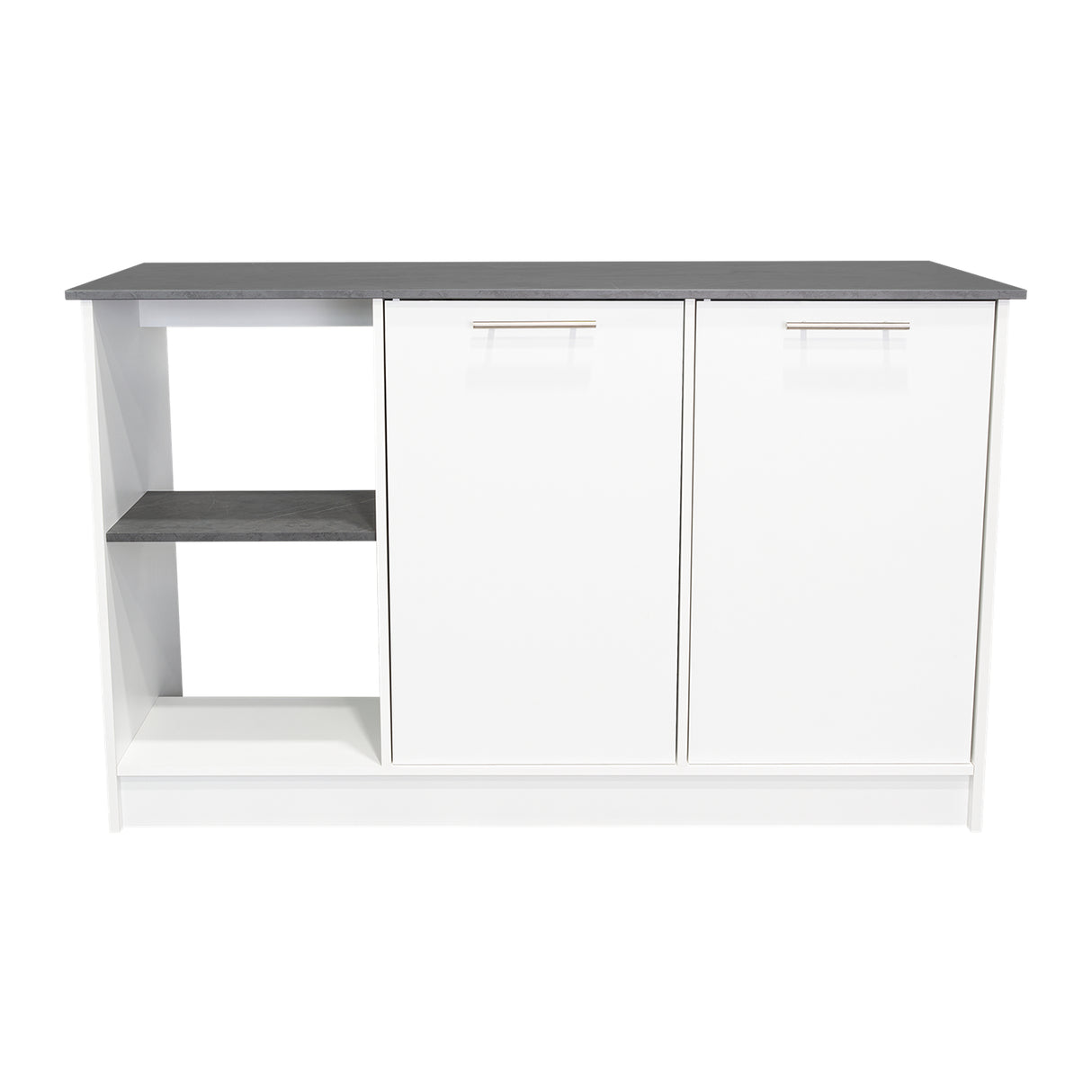 Isla de Cocina Juniper 150x90cm Onix Moderna con Entrepaños - Barras y Muebles Auxiliares | Bylmo