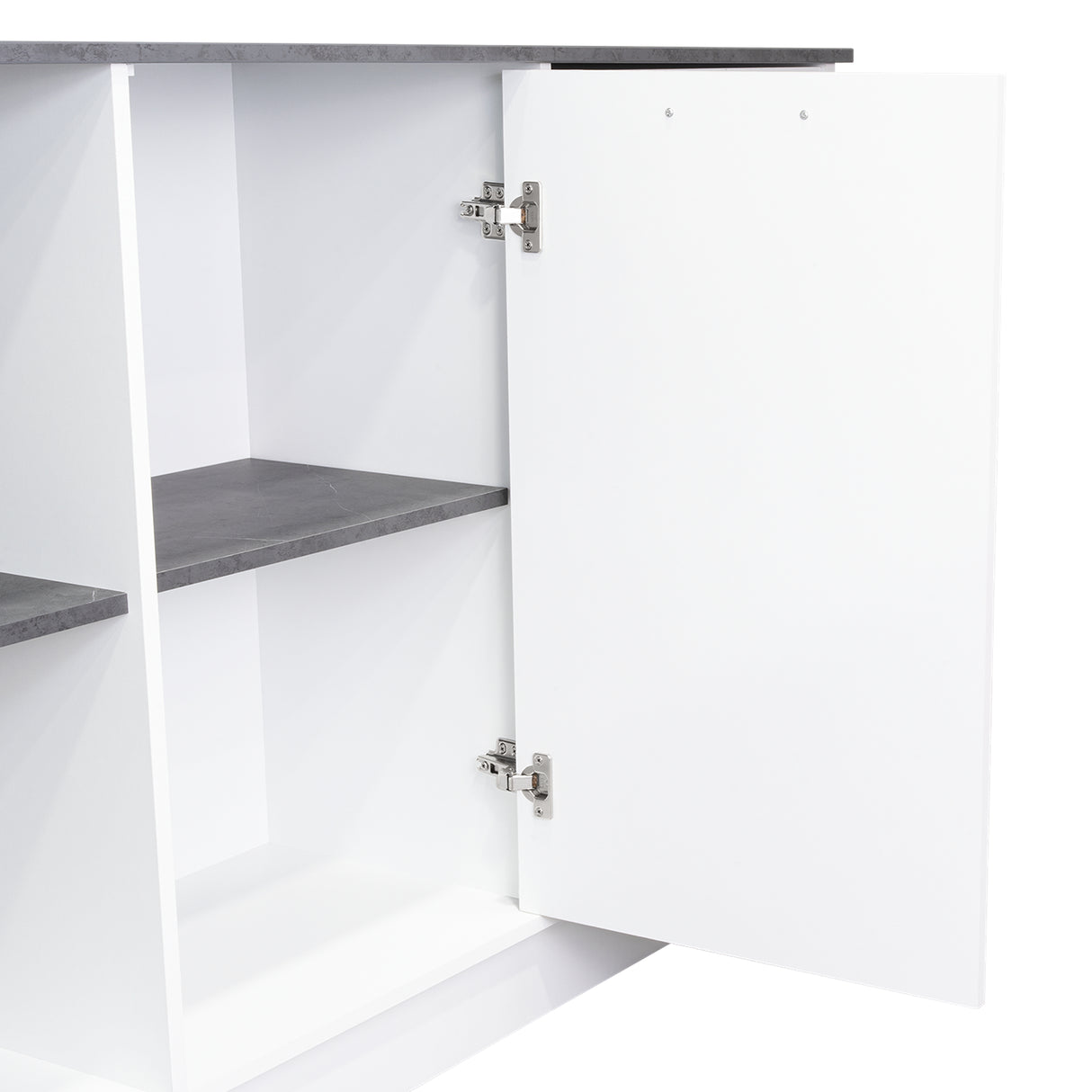 Isla de Cocina Juniper 150x90cm Onix Moderna con Entrepaños - Barras y Muebles Auxiliares | Bylmo