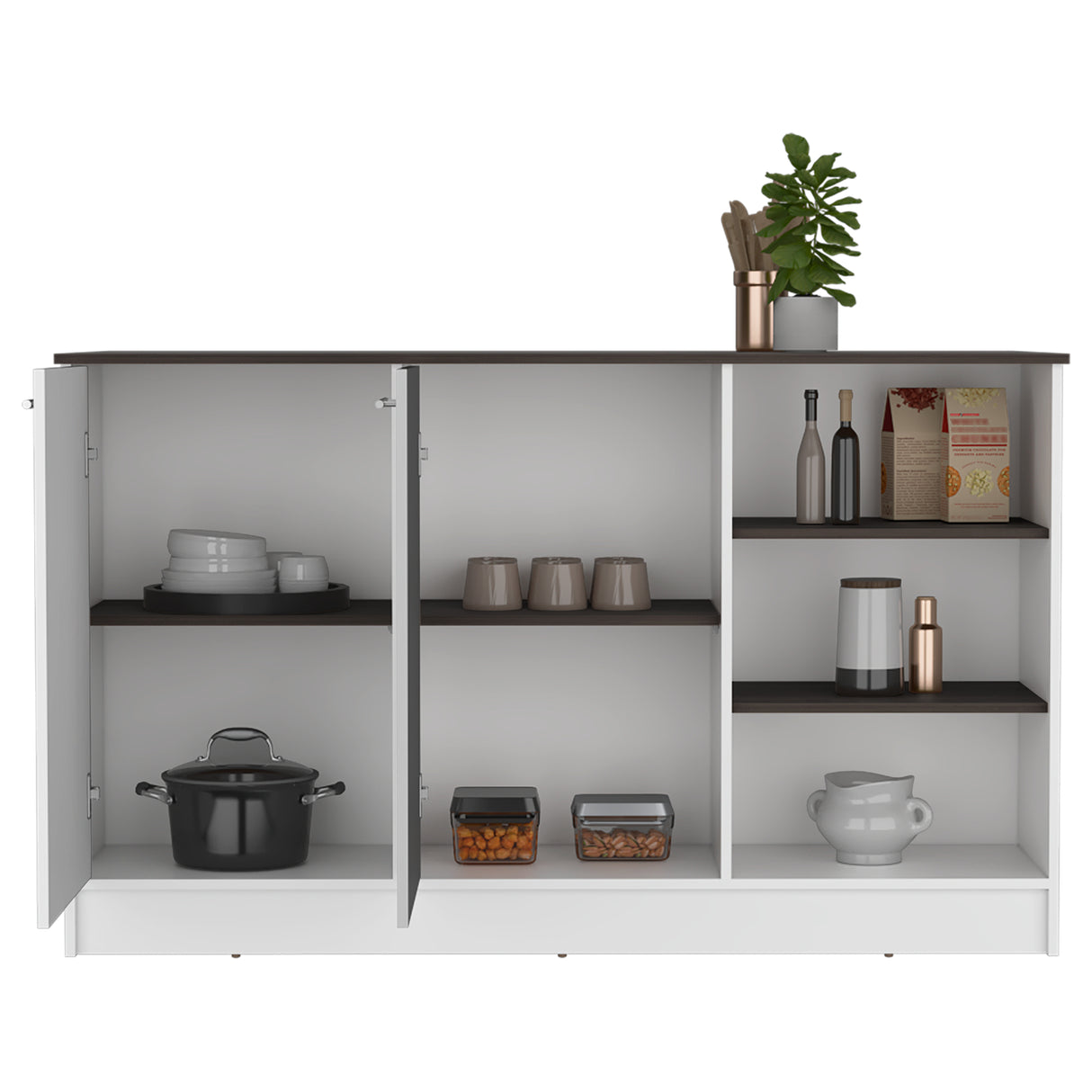 Isla de Cocina Ginger Blanco 150x90.6cm Diseño Moderno - Barras y Muebles Auxiliares | Bylmo