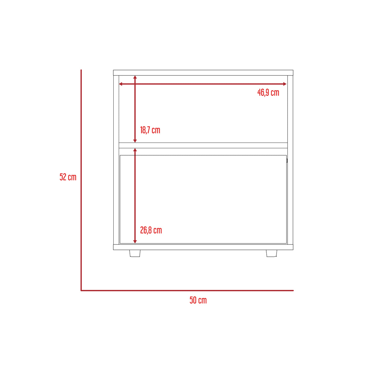 Mesa de Noche Sleep S 50x52cm Duna con Compartimiento - Mesas de Noche | Bylmo