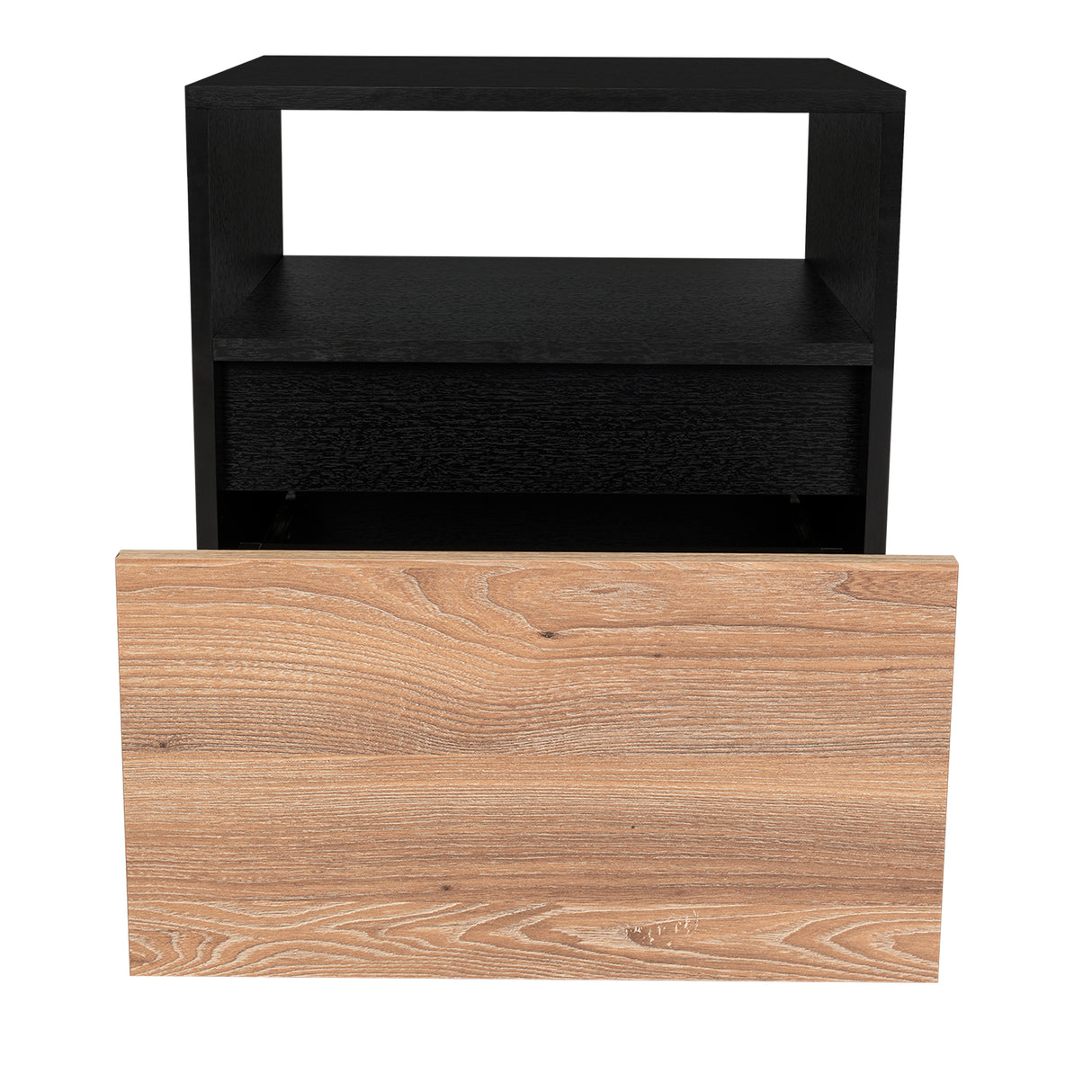 Mesa de Noche Austin Wengue 48x52cm con Un Cajón - Mesas de Noche | Bylmo