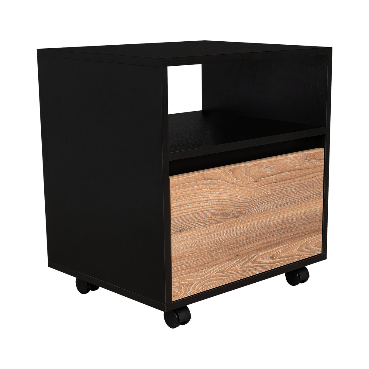 Mesa de Noche Austin Wengue 48x52cm con Un Cajón - Mesas de Noche | Bylmo