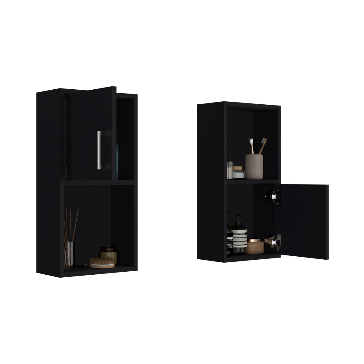 Set x 2 Gabinetes de Baño Bath 30x60.1cm Wengue con Entrepaños y Puerta - Gabinetes de Baño | Bylmo