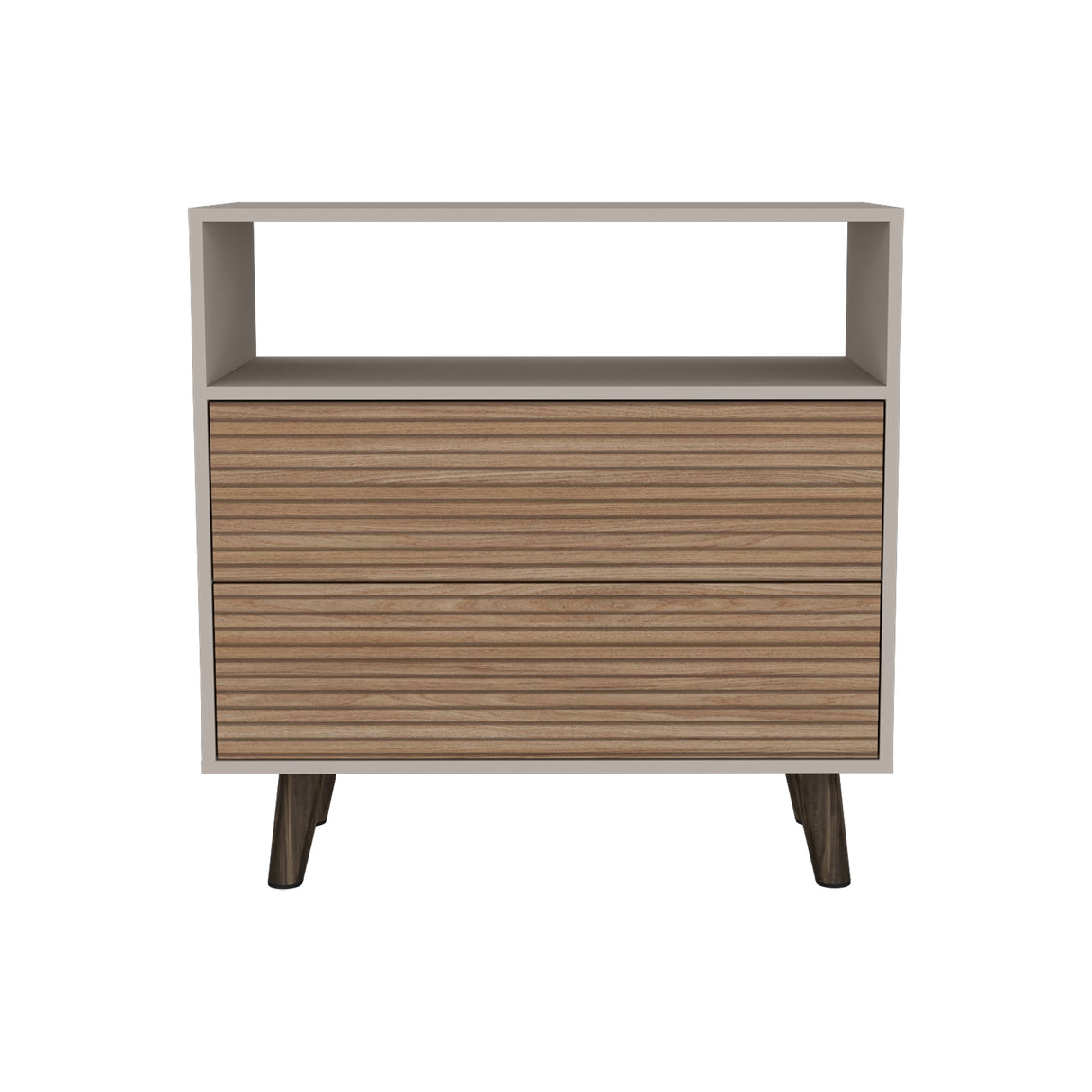 Cajonera Funes Taupe 80x80cm con Dos Cajones - Cajoneras y Comodas | Bylmo