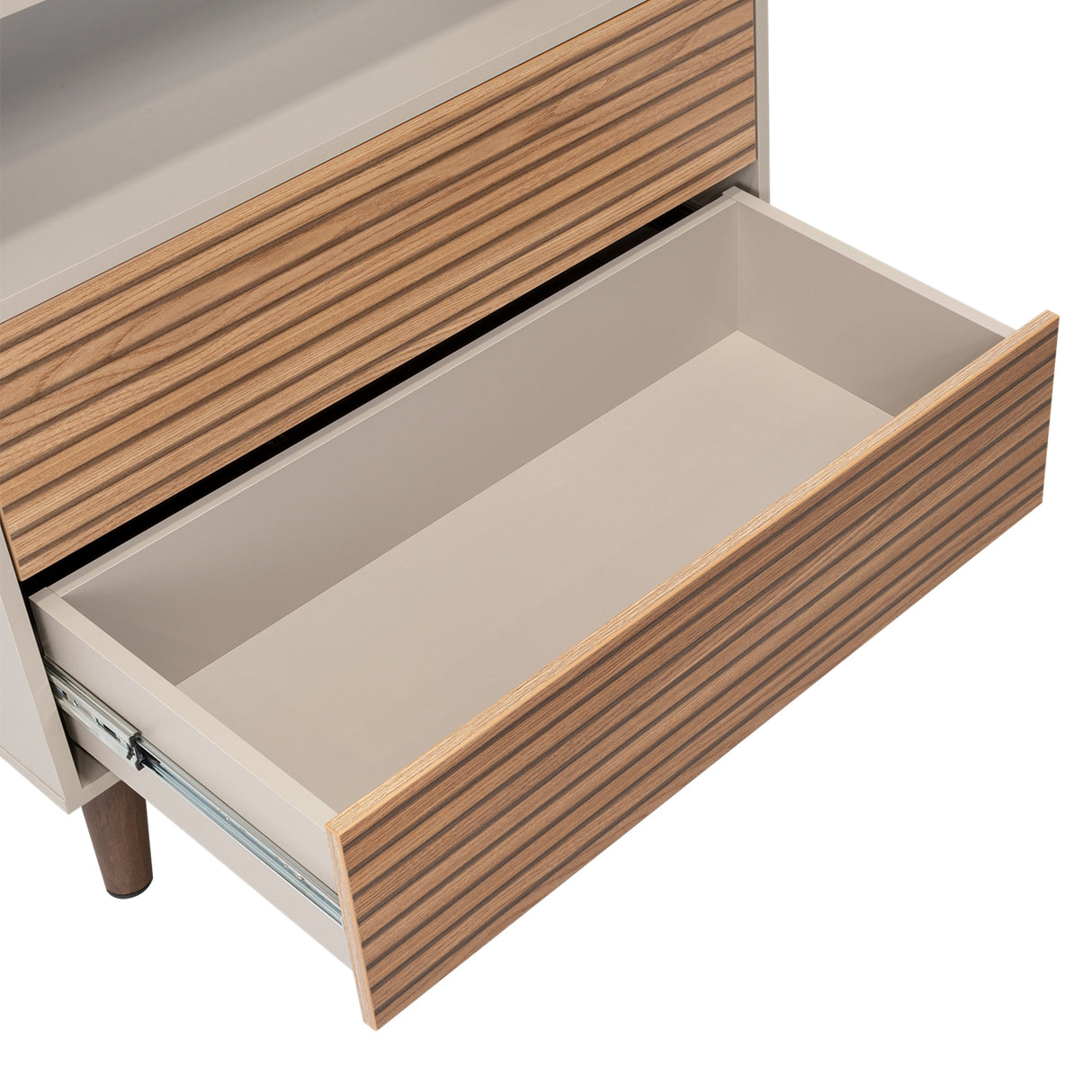 Cajonera Funes Taupe 80x80cm con Dos Cajones - Cajoneras y Comodas | Bylmo