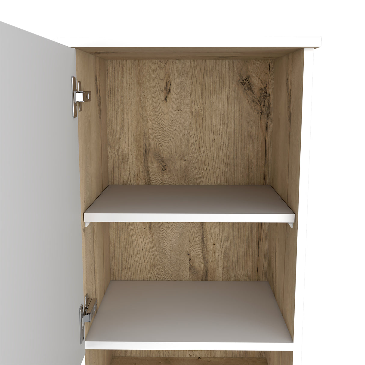 Gabinete de Baño Bi Color Blanco 41.2x72.6cm Flotante con Una Puerta y Entrepaños - Gabinetes de Baño | Bylmo