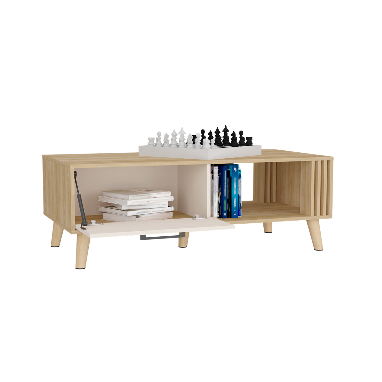 Mesa de Centro Vance Capri 120x43cm con Compartimiento - Mesas de Centro | Bylmo