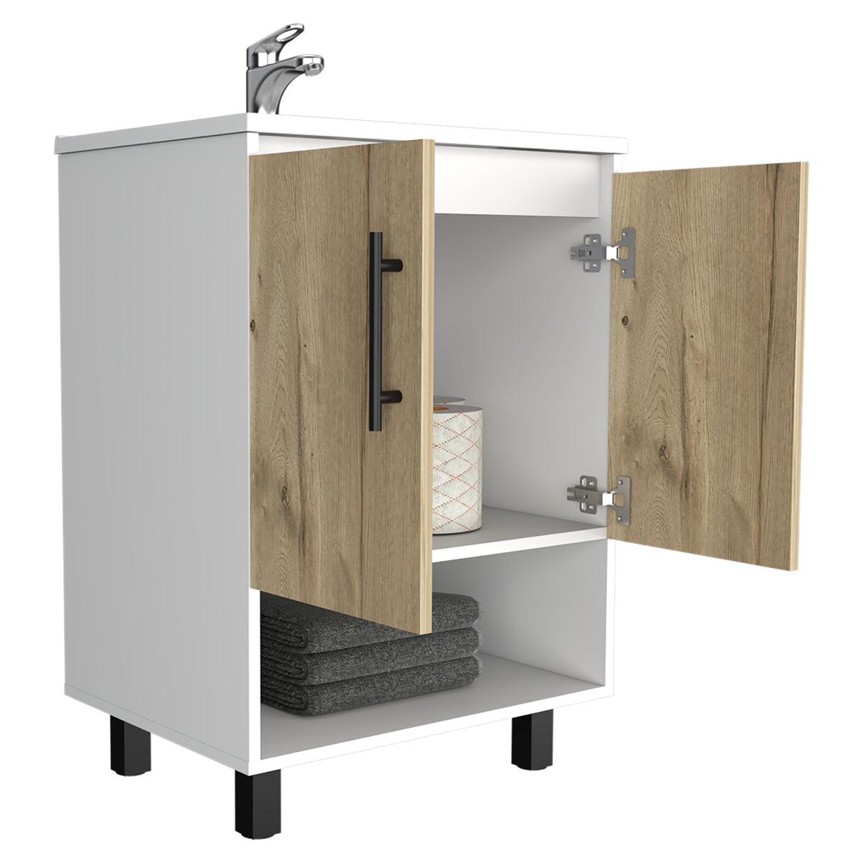 Mueble para Baño Bi Color Blanco Nevado 60.6x83.9cm con Lavamanos Praia 45 - Muebles para Lavamanos | Bylmo