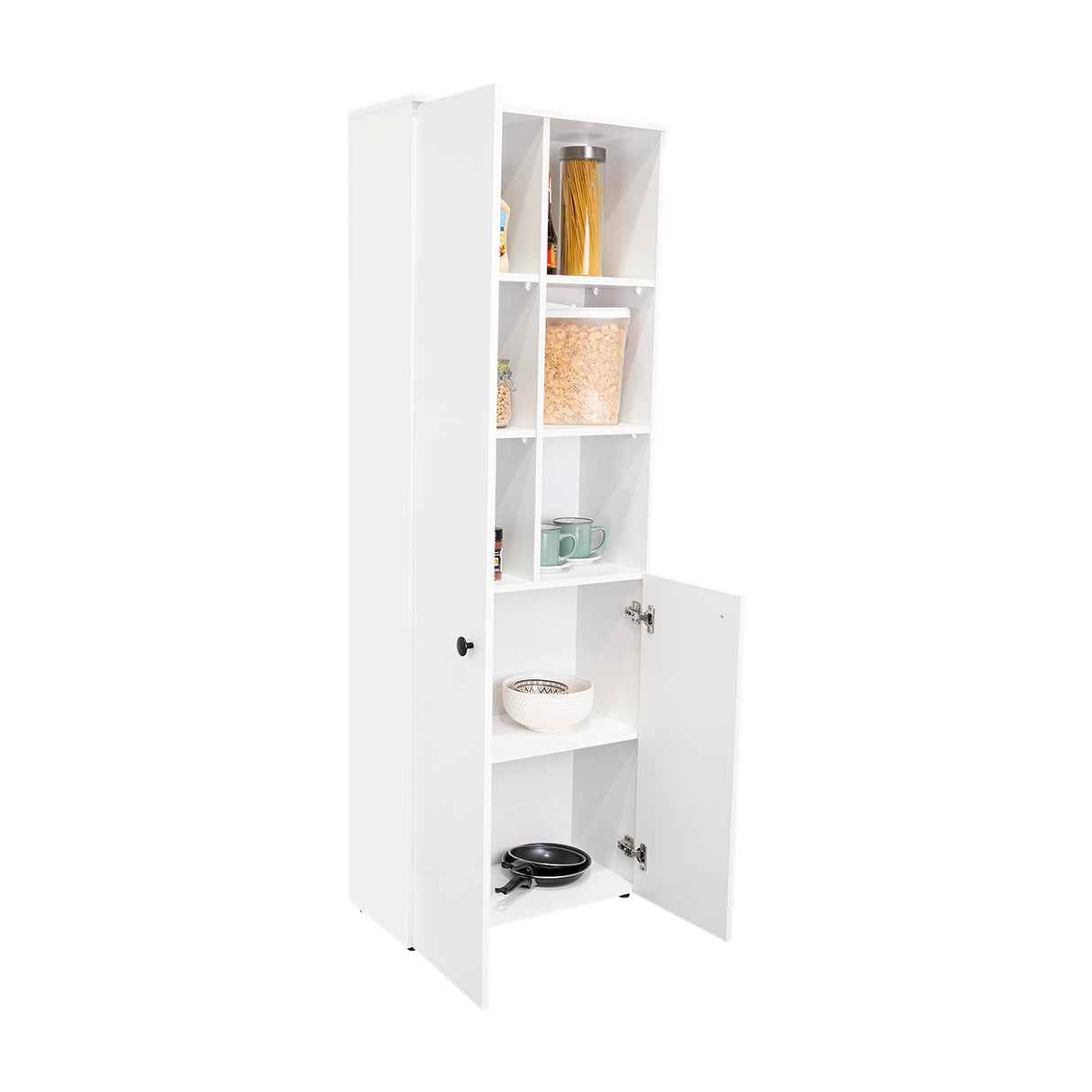 Alacena Konik Blanco 60x170cm con Dos Puertas - Alacenas y Muebles Microondas | Bylmo