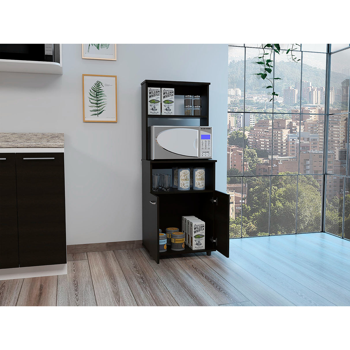 Alacena Mezzo Wengue 54x140cm con Dos Puertas - Alacenas y Muebles Microondas | Bylmo