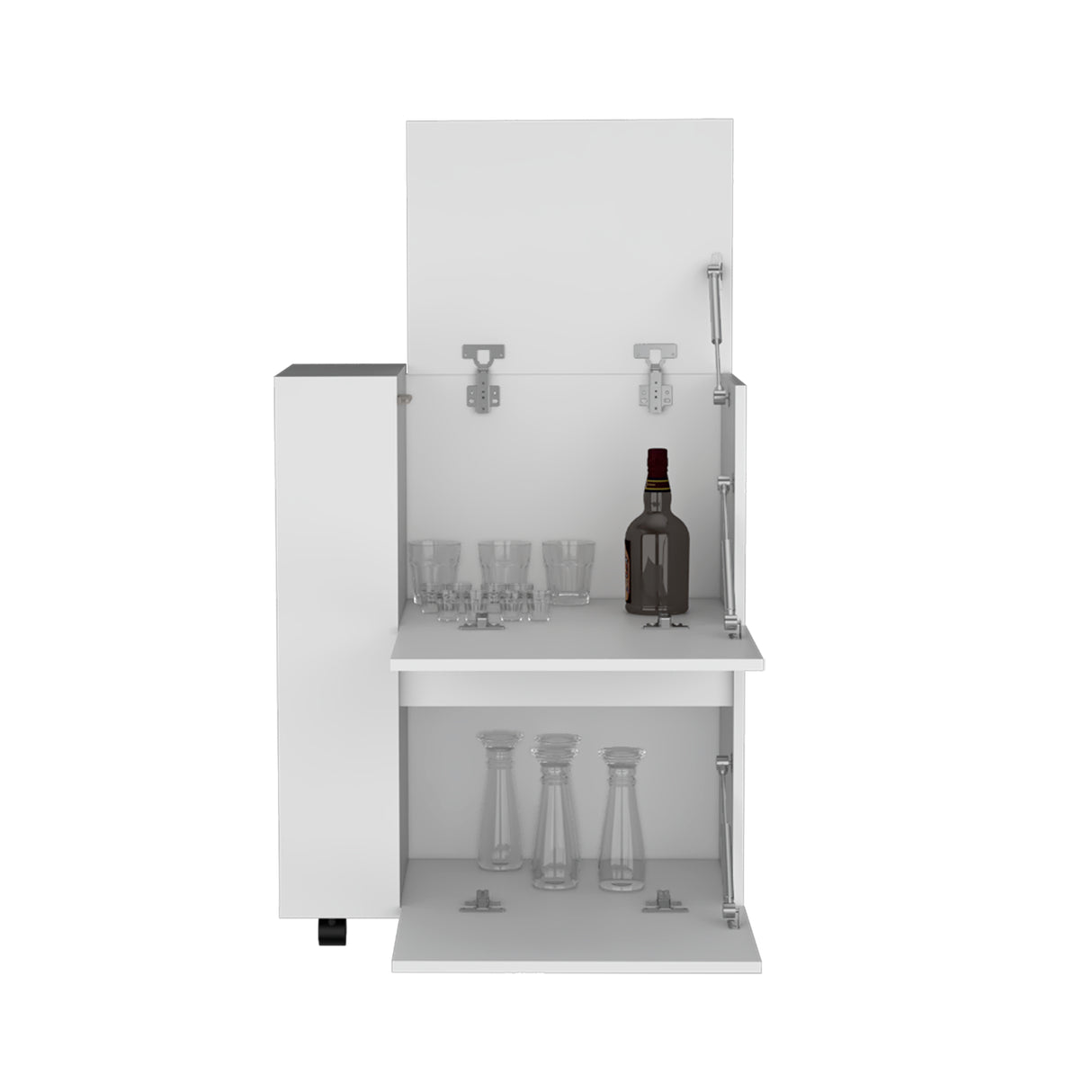 Bar Carro Glasgow Blanco 65.5x82cm con Ruedas - Bares | Bylmo