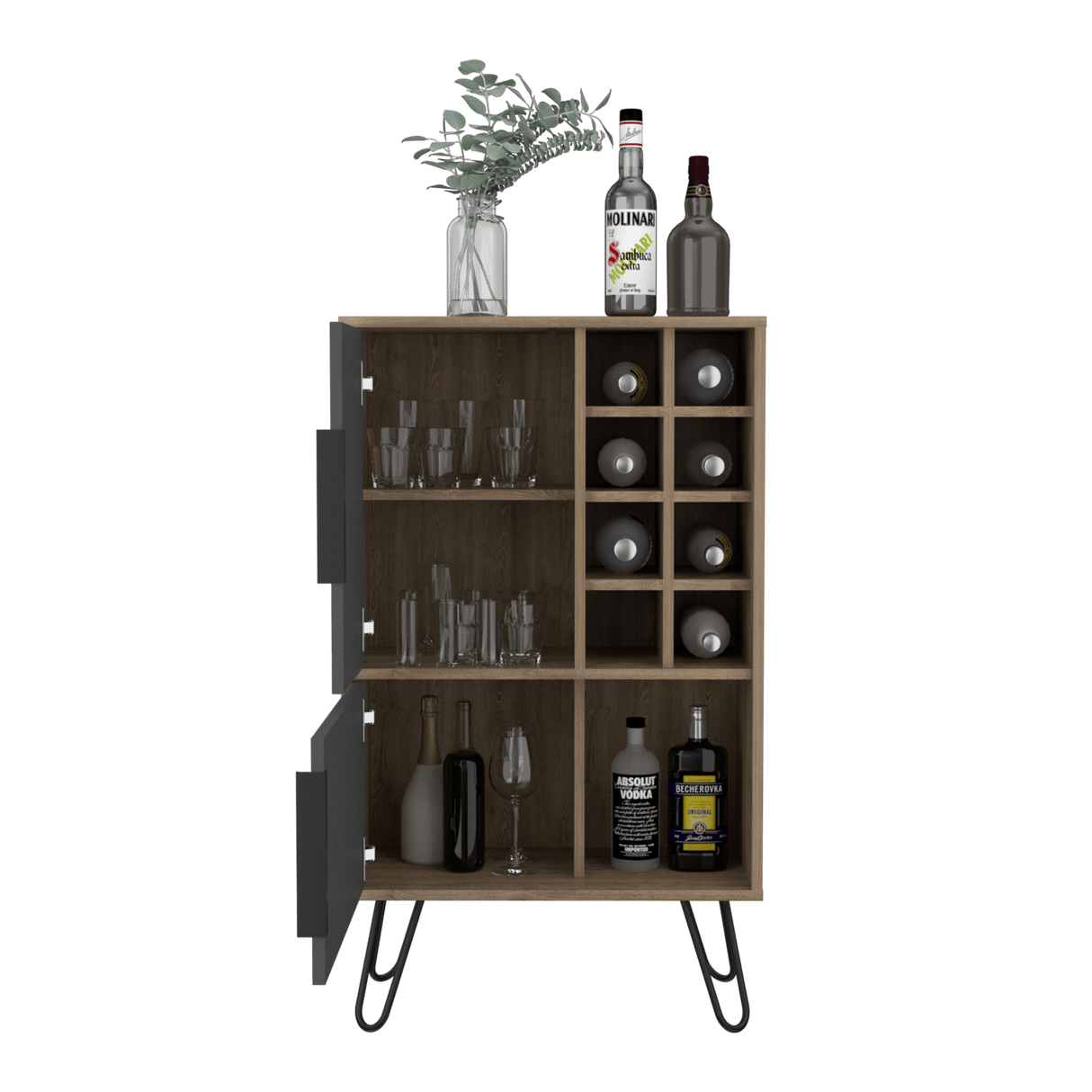 Bar Vegas Miel 60.9x104.1cm con Portabotellas - Bares | Bylmo