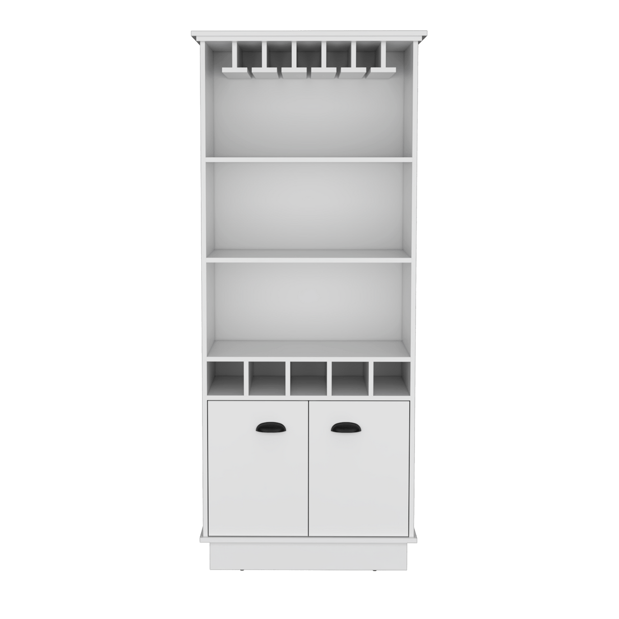 Bar Dundee Blanco 74.7x177cm con Portacopas y Portabotellas - Bares | Bylmo