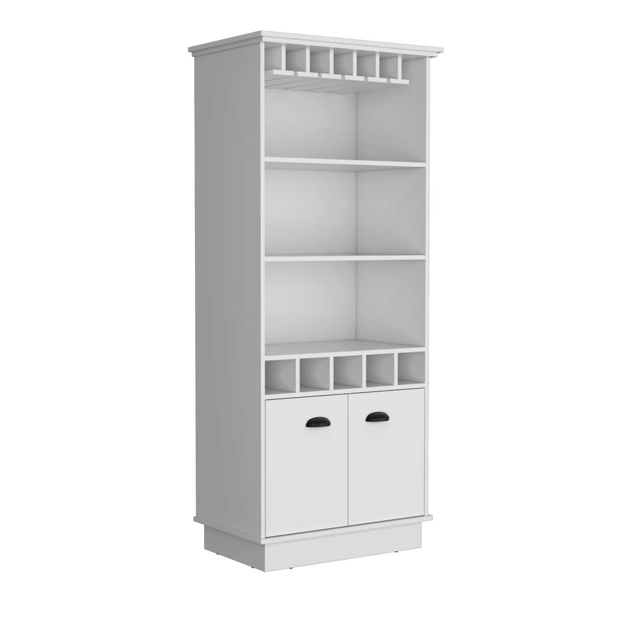 Bar Dundee Blanco 74.7x177cm con Portacopas y Portabotellas - Bares | Bylmo