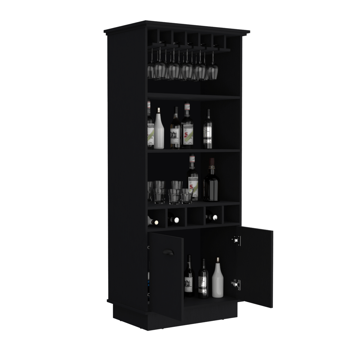 Bar Dundee Wengue 74.7x177cm con Portacopas y Portabotellas - Bares | Bylmo