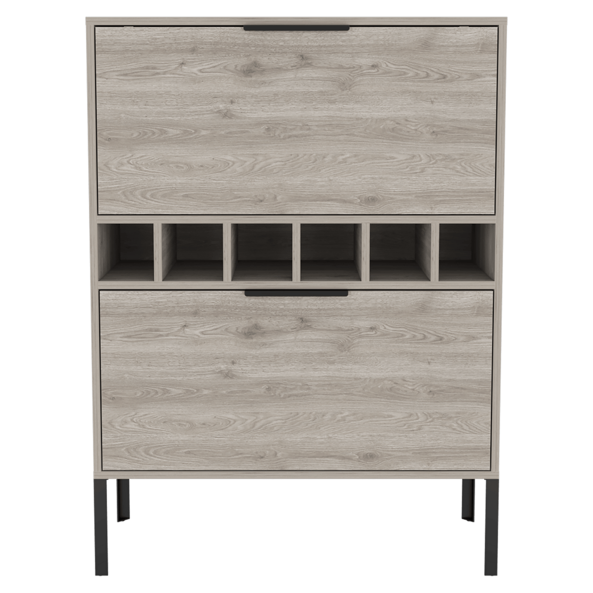 Bar Lyrata Ceniza 80x110cm con Portacopas y Portabotellas - Bares | Bylmo