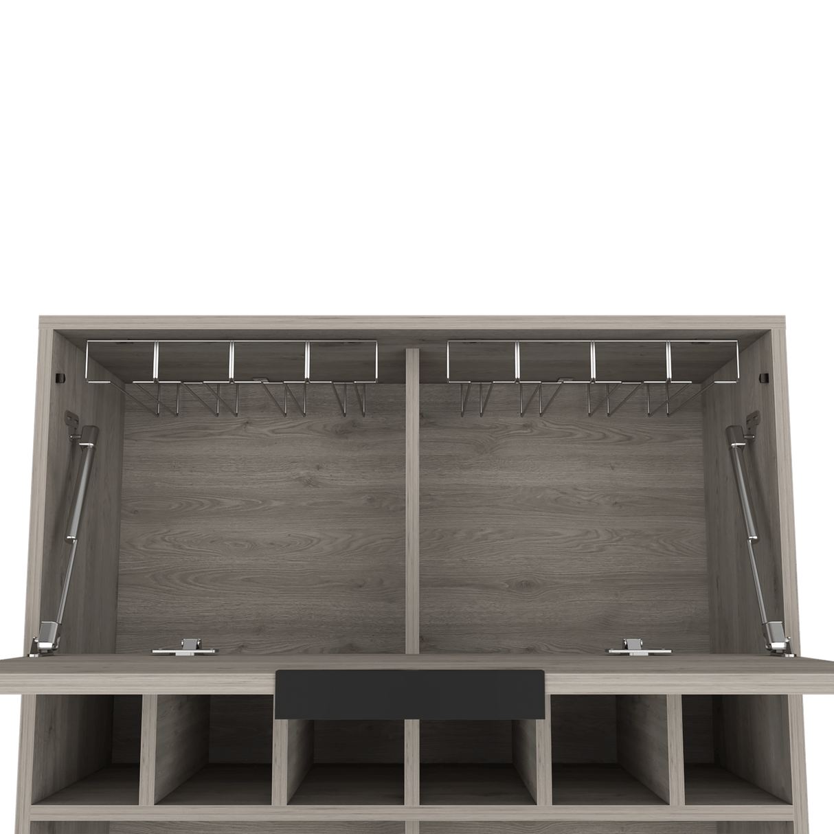 Bar Lyrata Ceniza 80x110cm con Portacopas y Portabotellas - Bares | Bylmo