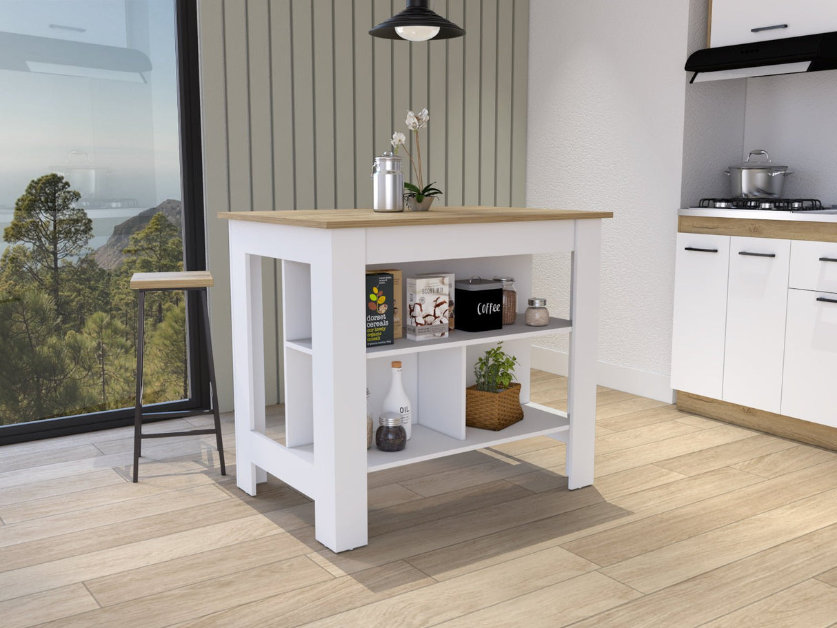 Mueble Auxiliar de Cocina Cala Blanco 103x90cm con Entrepaños - Barras y Muebles Auxiliares | Bylmo