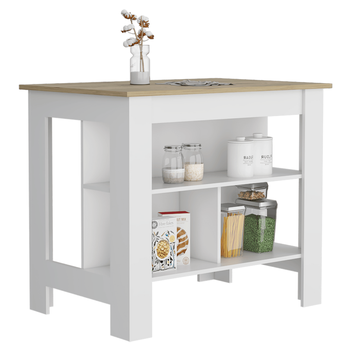 Mueble Auxiliar de Cocina Cala Blanco 103x90cm con Entrepaños - Barras y Muebles Auxiliares | Bylmo