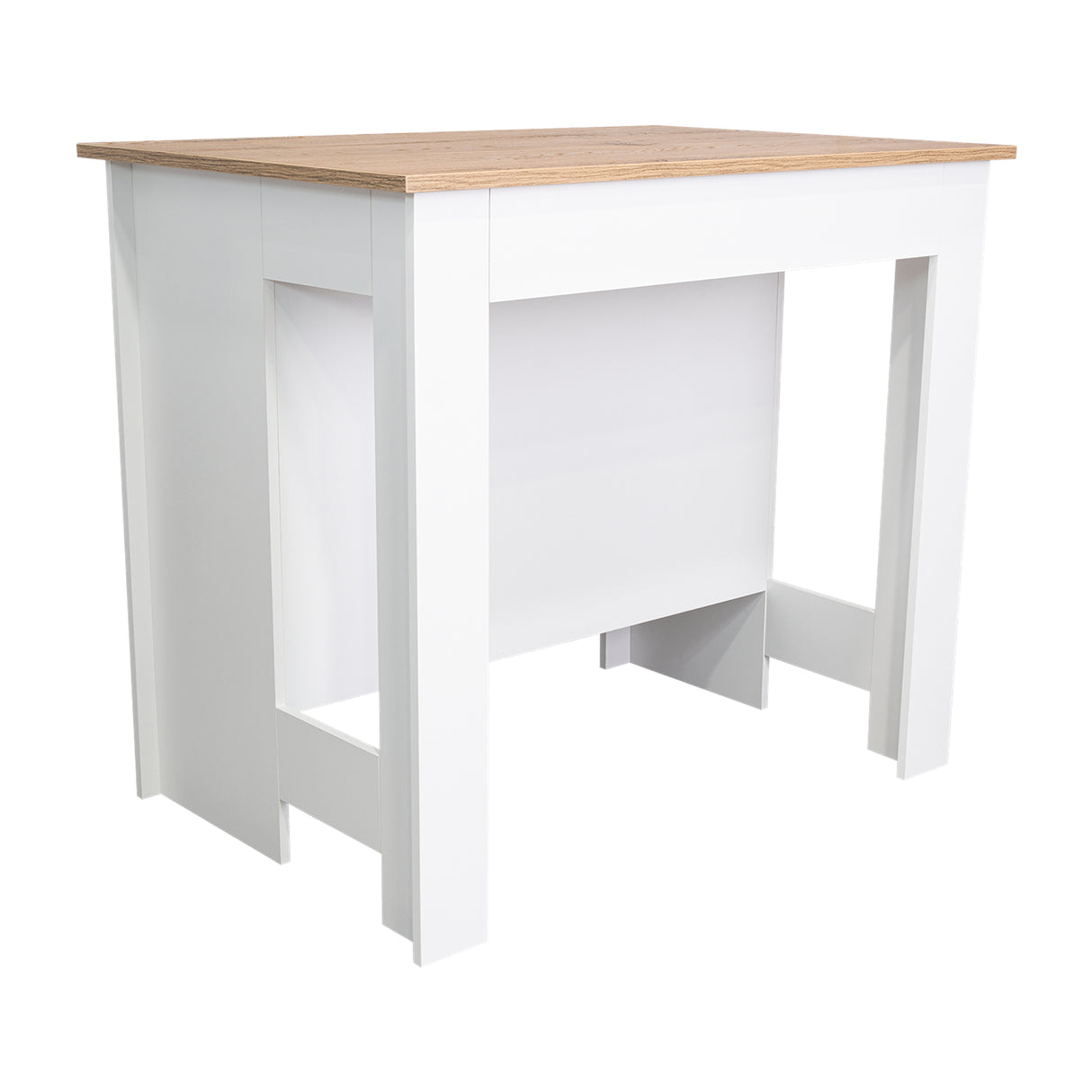 Isla de Cocina Arlet Blanco 103x89.9cm con Entrepaños y Compartimientos - Barras y Muebles Auxiliares | Bylmo