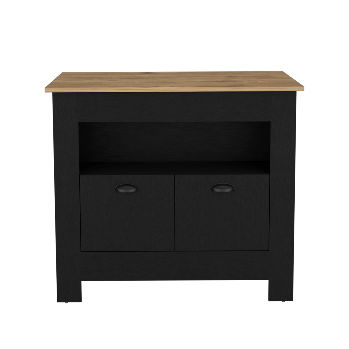 Isla de Cocina Arlet Wengue 103x89.9cm con Entrepaños y Compartimientos - Barras y Muebles Auxiliares | Bylmo