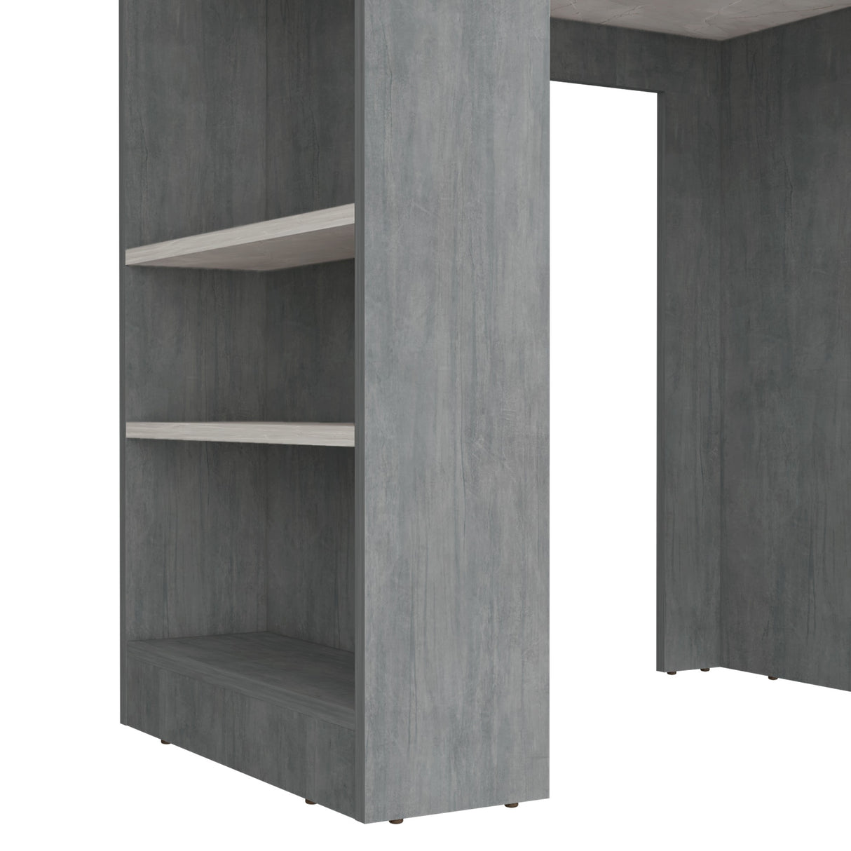 Isla de Cocina Portree Cemento 92x91.3cm con Dos Entrepaños - Barras y Muebles Auxiliares | Bylmo