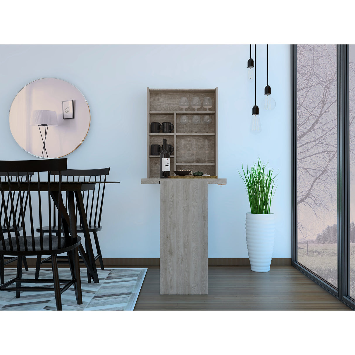 Barra de Cocina Empotrable Vatta Ceniza 60x80cm Plegable con Entrepaños - Barras y Muebles Auxiliares | Bylmo