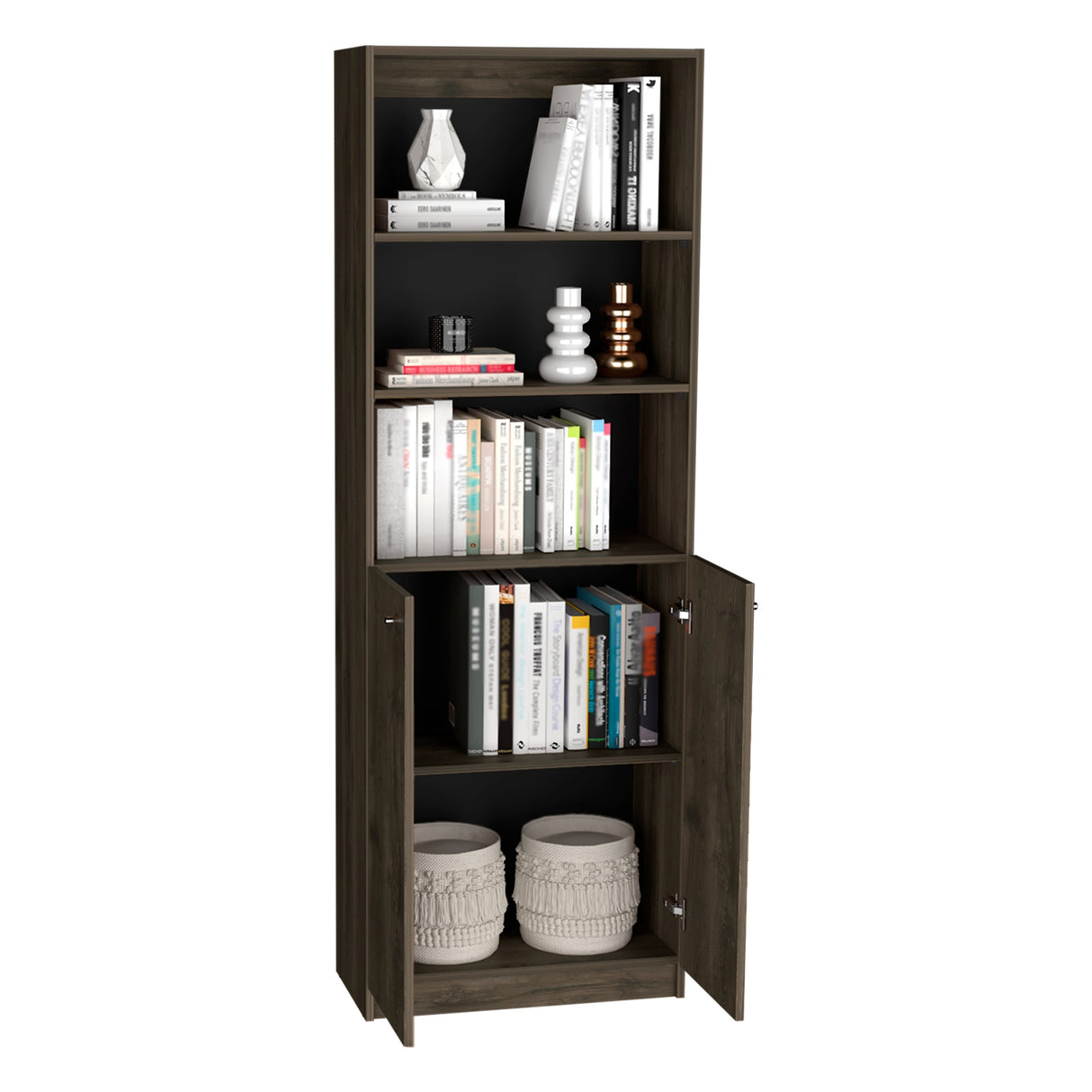 Biblioteca Home Maxi Bellota Wengue 62.8x180.6cm con Cuatro Entrepaños - Bibliotecas y Estanterías | Bylmo