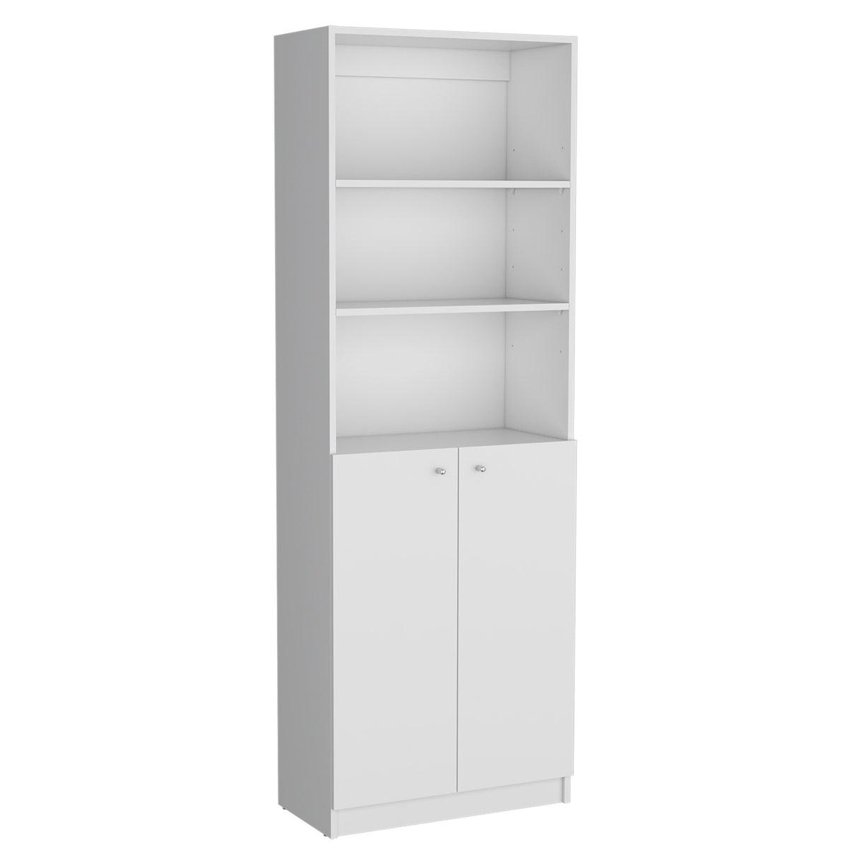 Estantería Home Blanca 62.8x180.6cm con Puertas y Cuatro Entrepaños - Bibliotecas y Estanterías | Bylmo