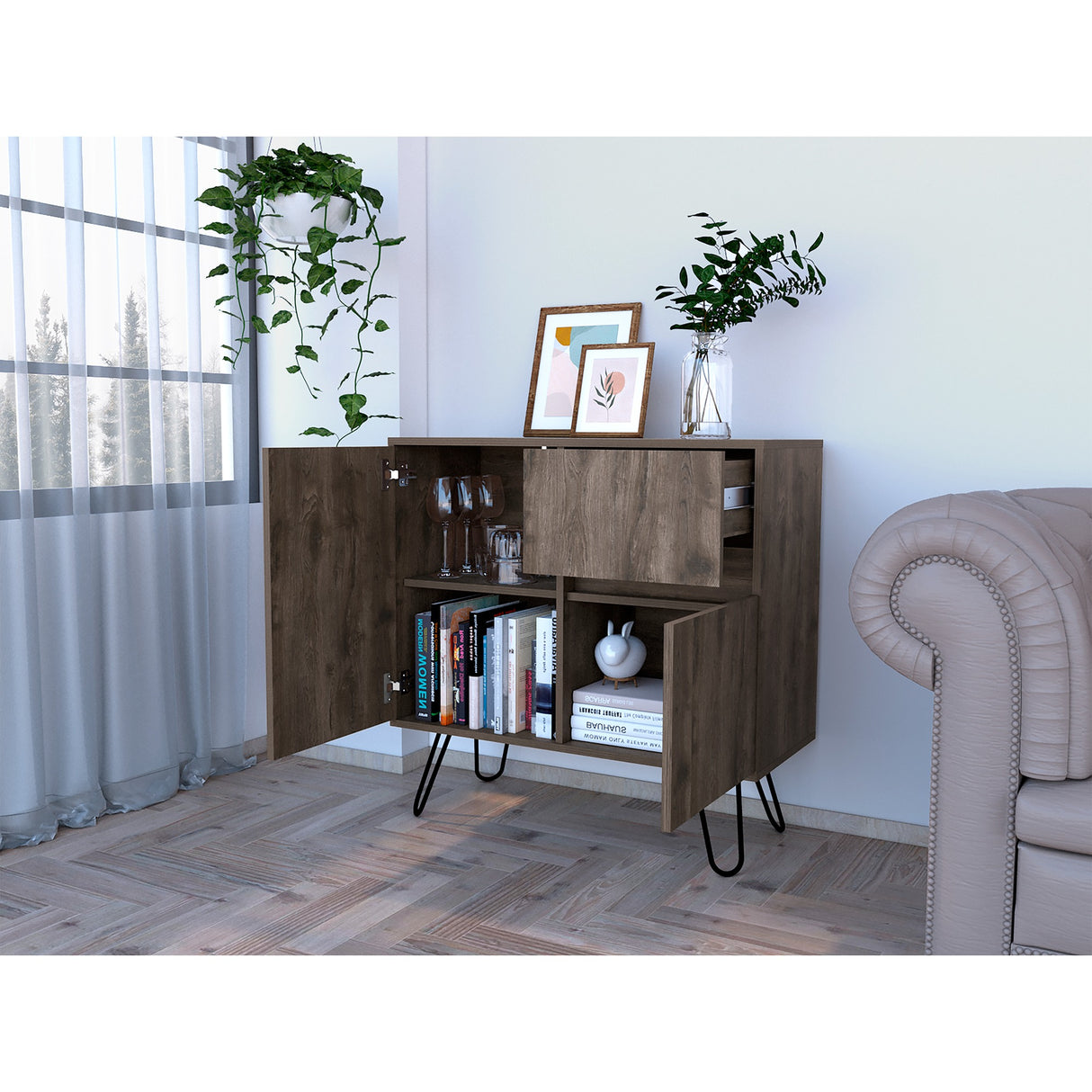 Aparador Zeta Bellota 80x80cm con Tres Cajones y Patas - Cajoneras y Comodas | Bylmo