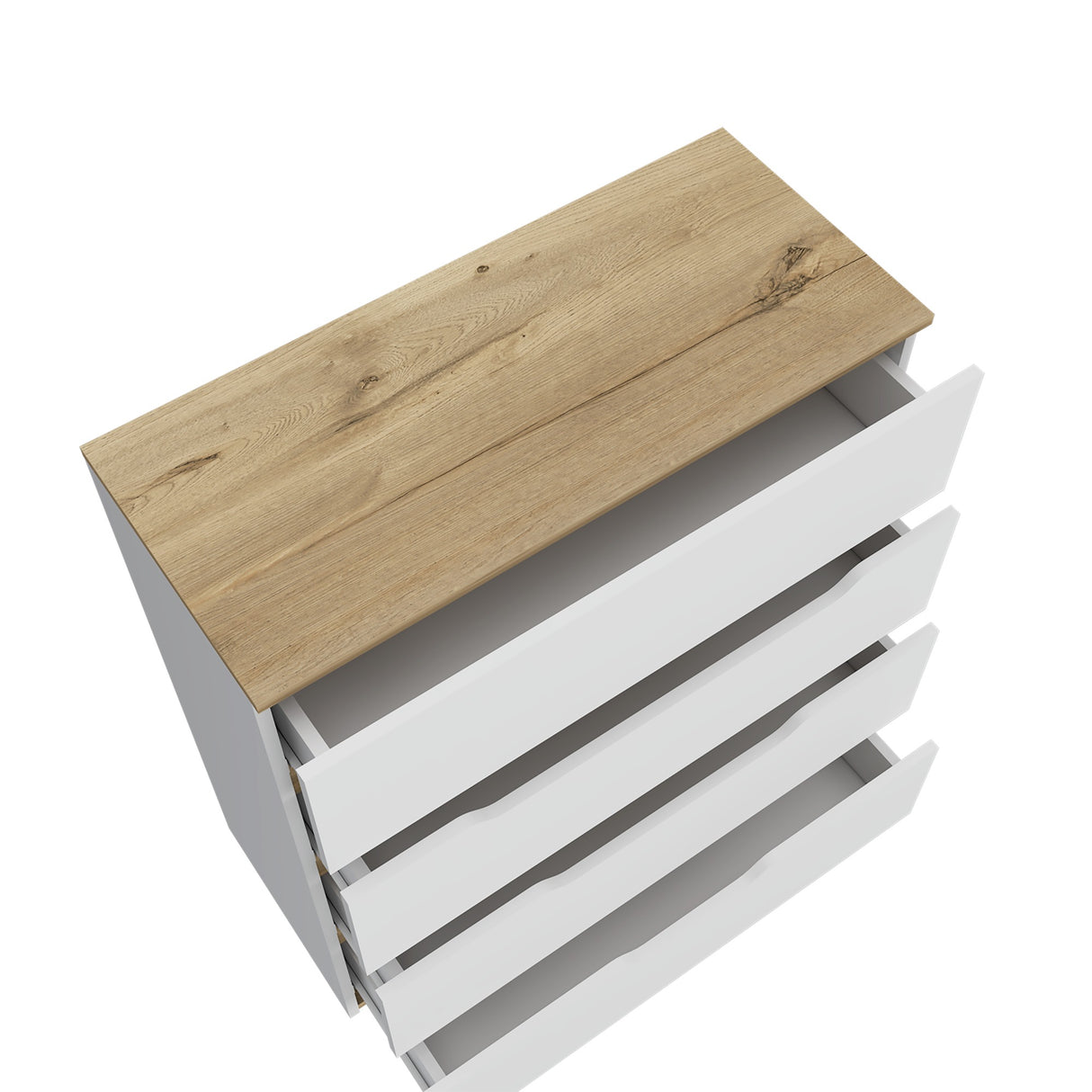Cómoda Zoe Blanca Nevado 80x89cm con Cuatro Cajones - Cajoneras y Comodas | Bylmo