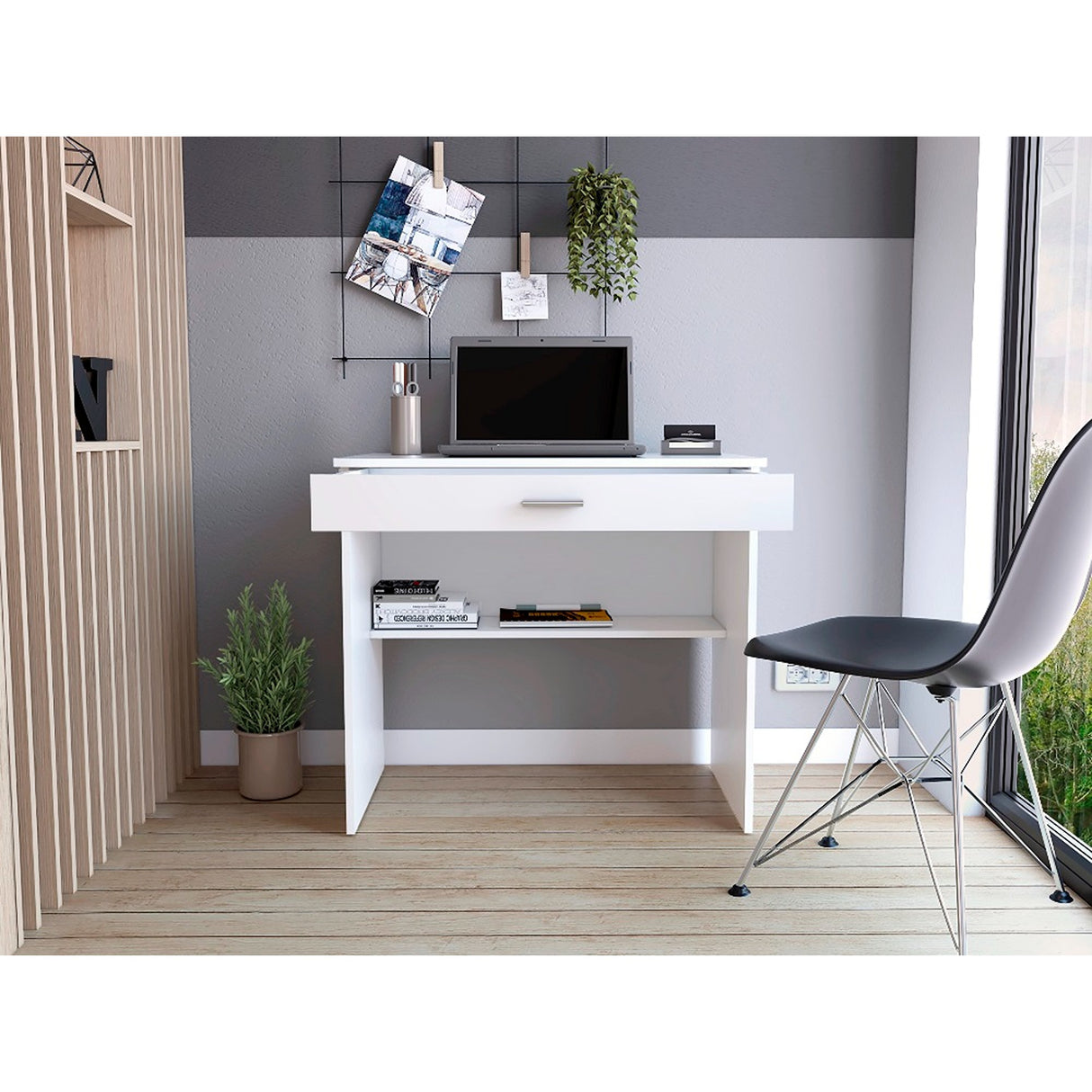 Escritorio Eighty C Blanco 80x73.6cm con Un Cajón - Escritorios | Bylmo