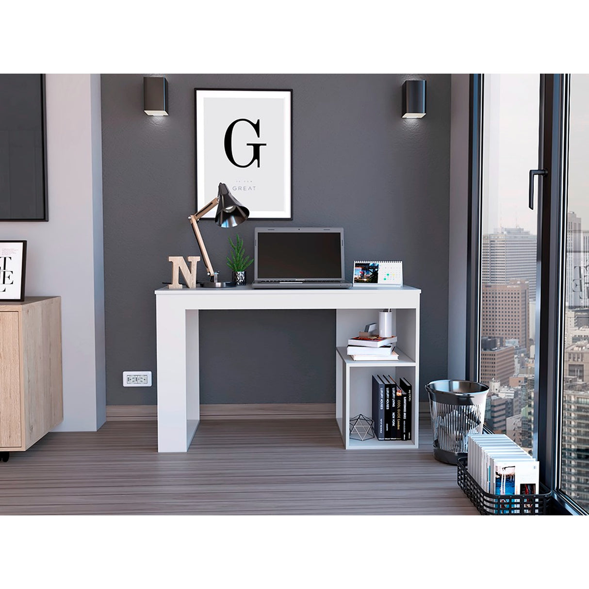 Escritorio Astana Blanco 120x73.5cm Minimalista - Escritorios | Bylmo