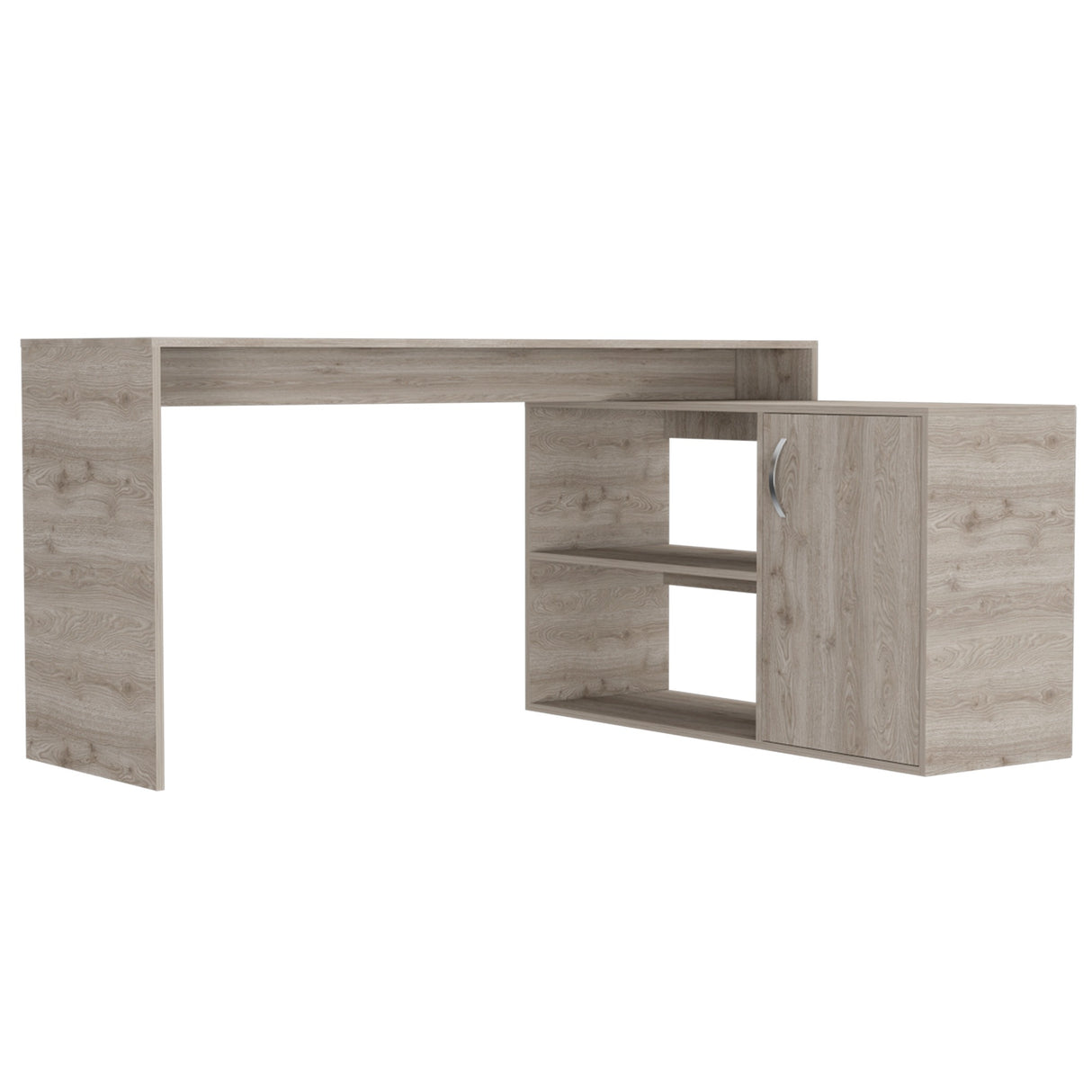 Escritorio Axis Ceniza 151.5x76.5cm con Organizador de Libros - ESCRITORIOS | Bylmo