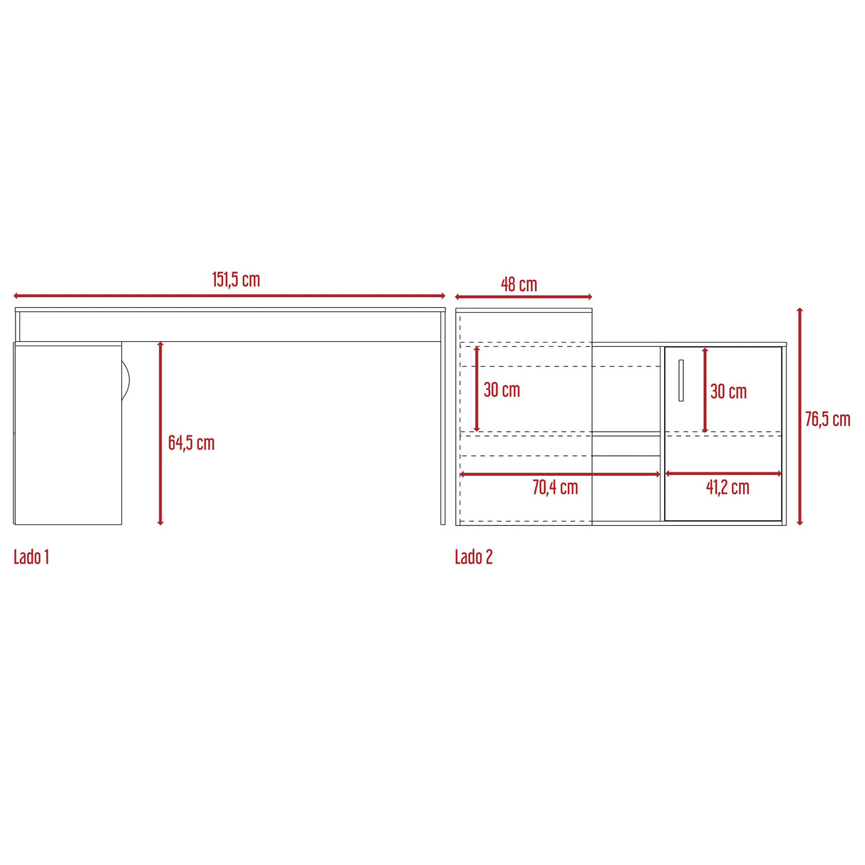 Escritorio Axis Ceniza 151.5x76.5cm con Organizador de Libros - ESCRITORIOS | Bylmo
