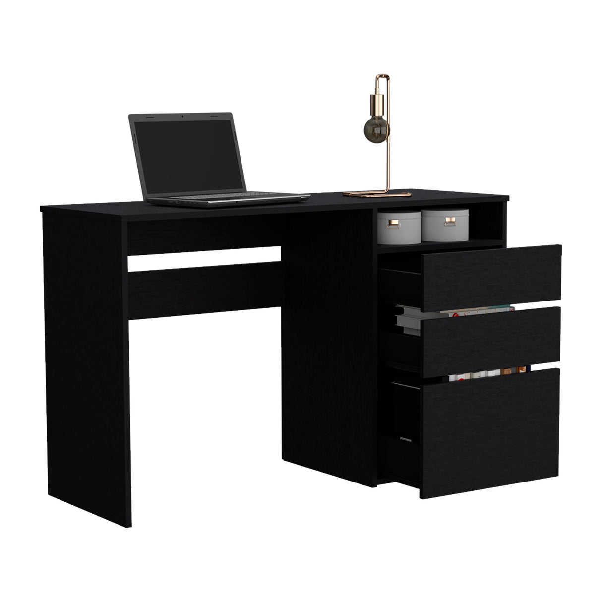 Escritorio Dublin Wengue 120.5x75.1cm Con Dos Cajones y Archivador - Escritorios | Bylmo