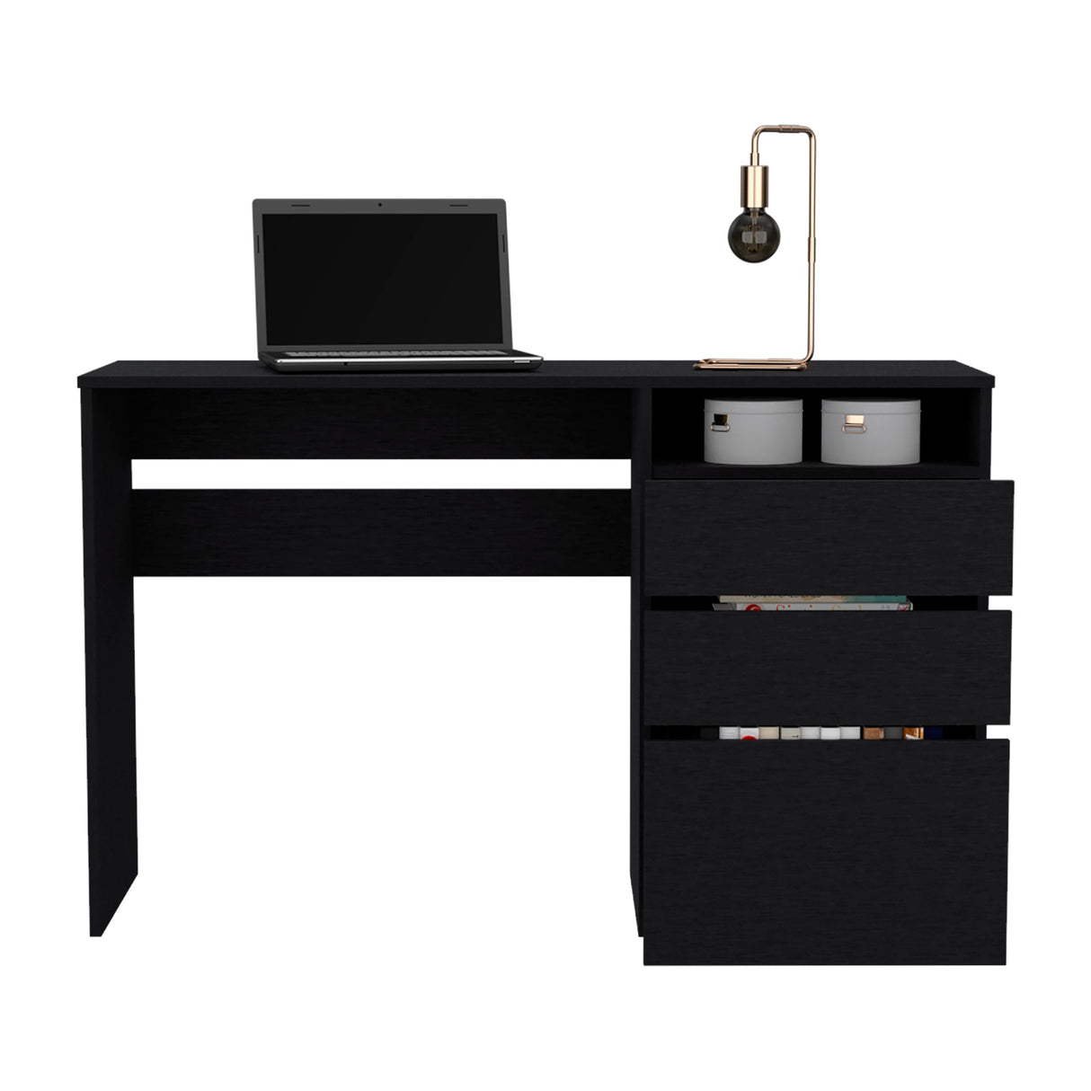 Escritorio Dublin Wengue 120.5x75.1cm Con Dos Cajones y Archivador - Escritorios | Bylmo