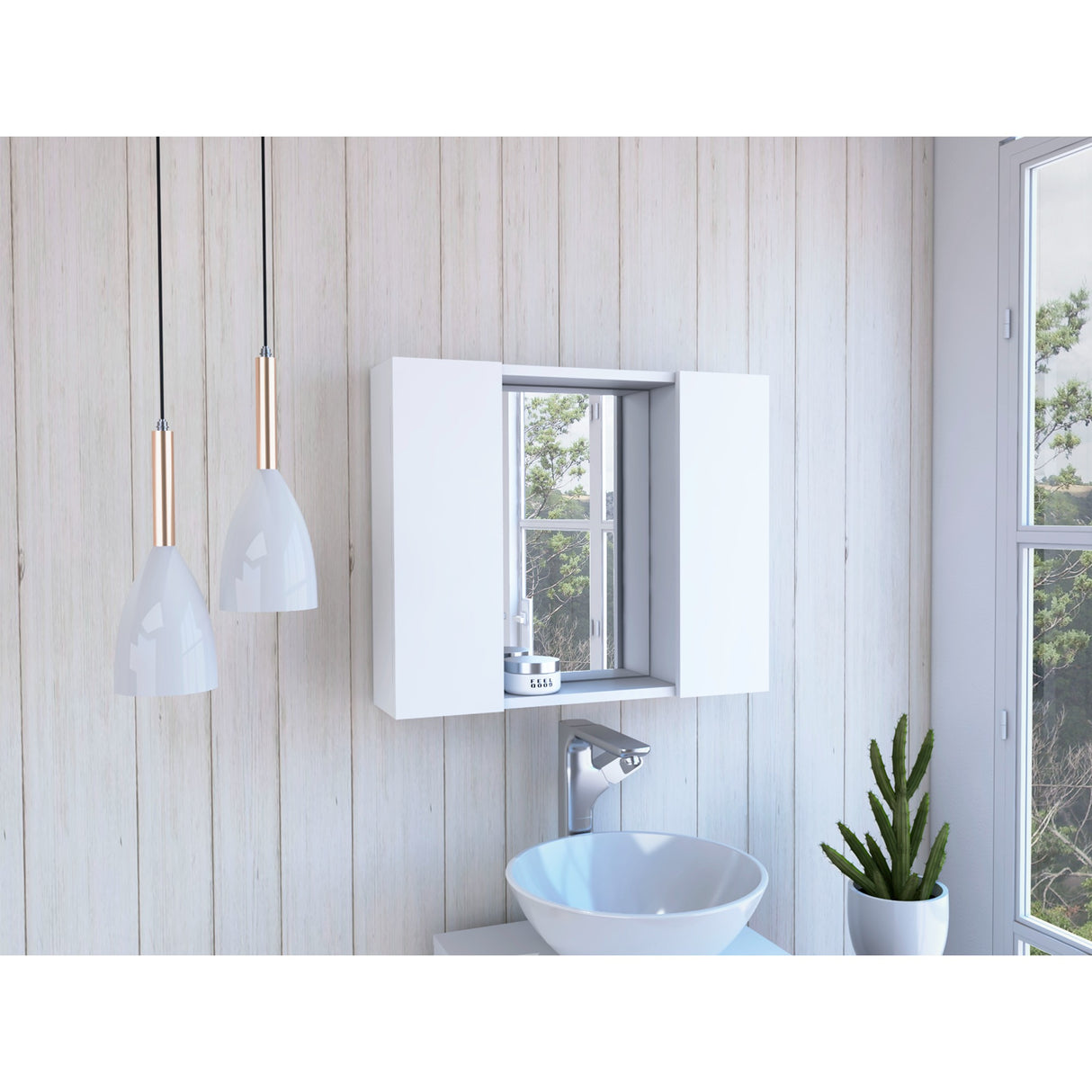 Gabinete Baño Artemisa Blanco 60x49.9cm con Cuatro Entrepaños - Gabinetes de Baño | Bylmo