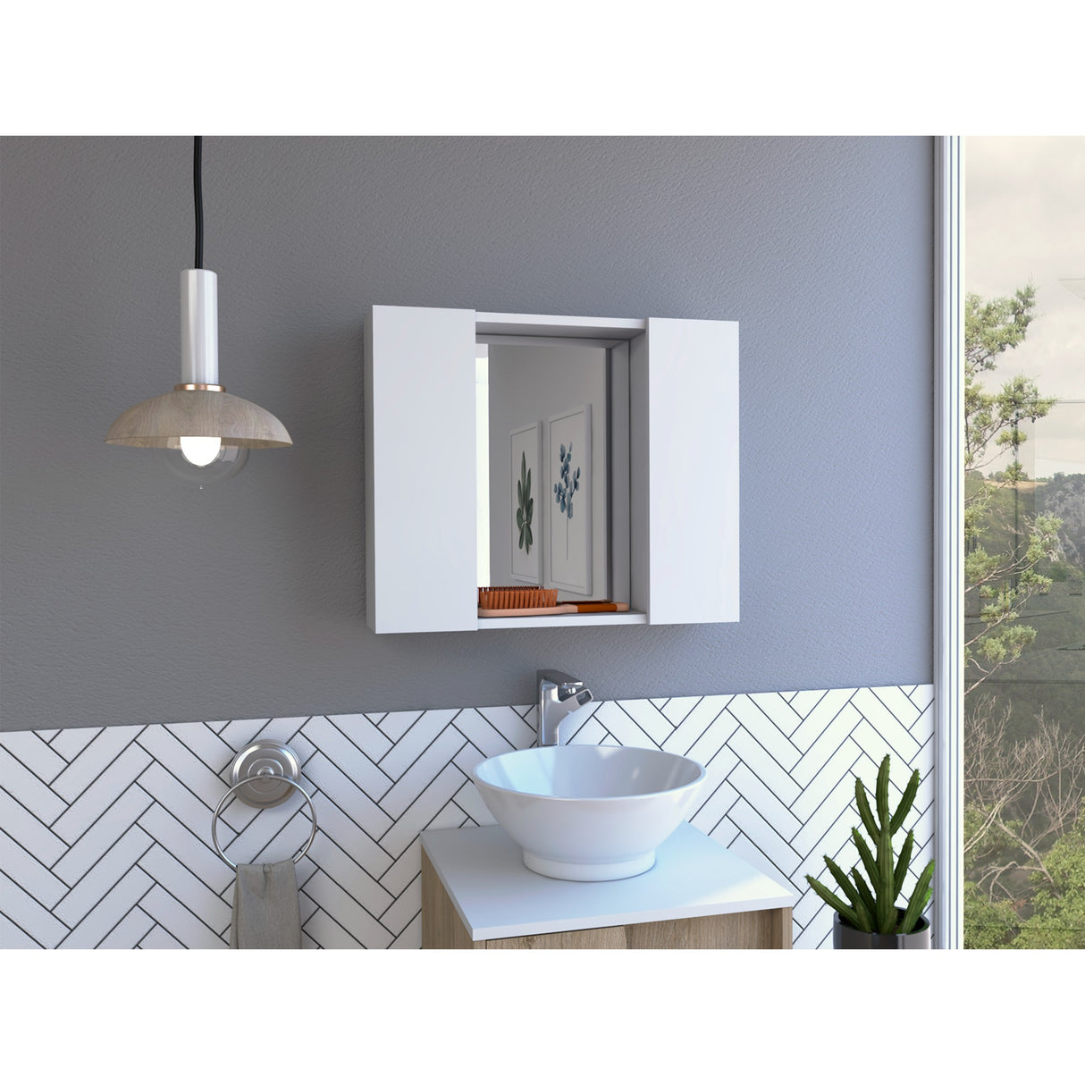 Gabinete Baño Artemisa Blanco 60x49.9cm con Cuatro Entrepaños - Gabinetes de Baño | Bylmo