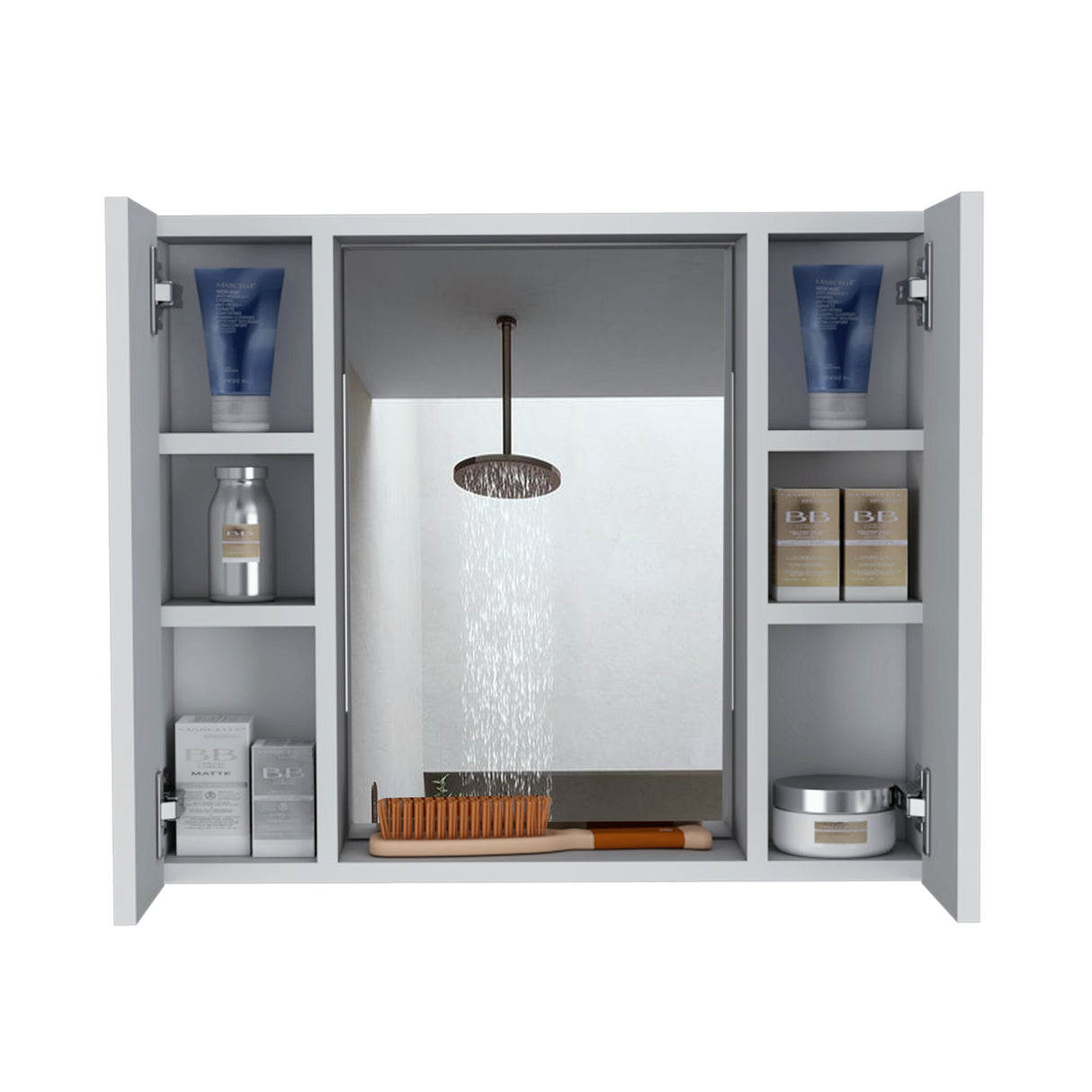 Gabinete Baño Artemisa Blanco 60x49.9cm con Cuatro Entrepaños - Gabinetes de Baño | Bylmo
