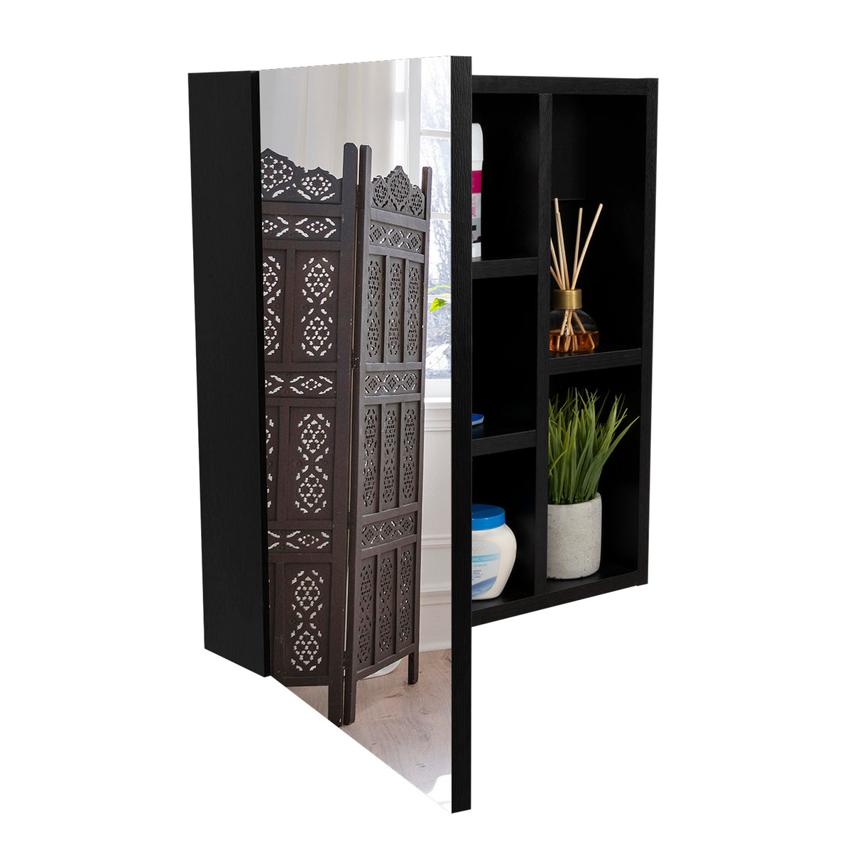 Gabinete de Baño Labelle Wengue 45x49.7cm con Tres Entrepaños - Gabinetes de Baño | Bylmo