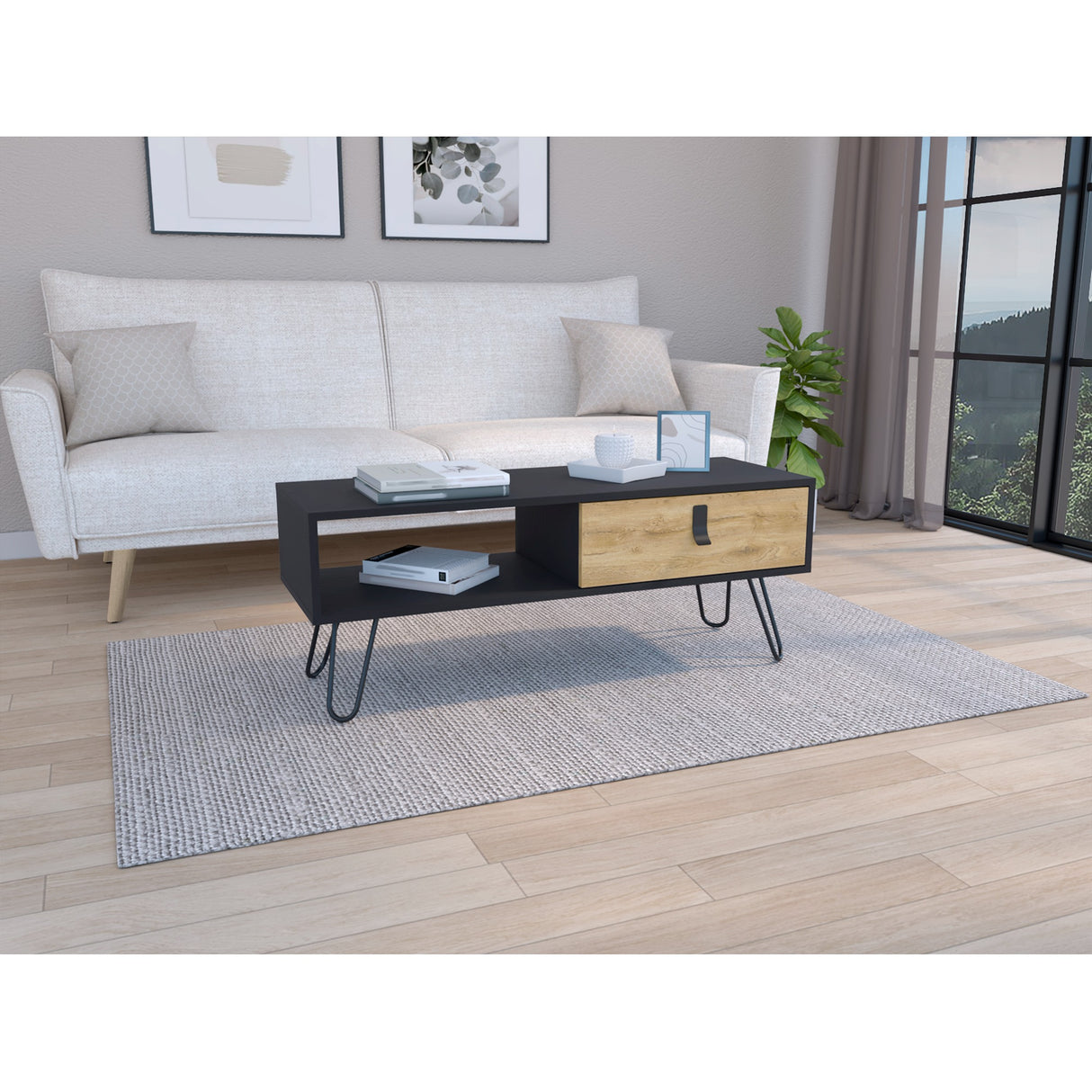 Mesa de Centro Huna Wengue 104x40.4 cm con Compartimento - Mesas de Centro | Bylmo