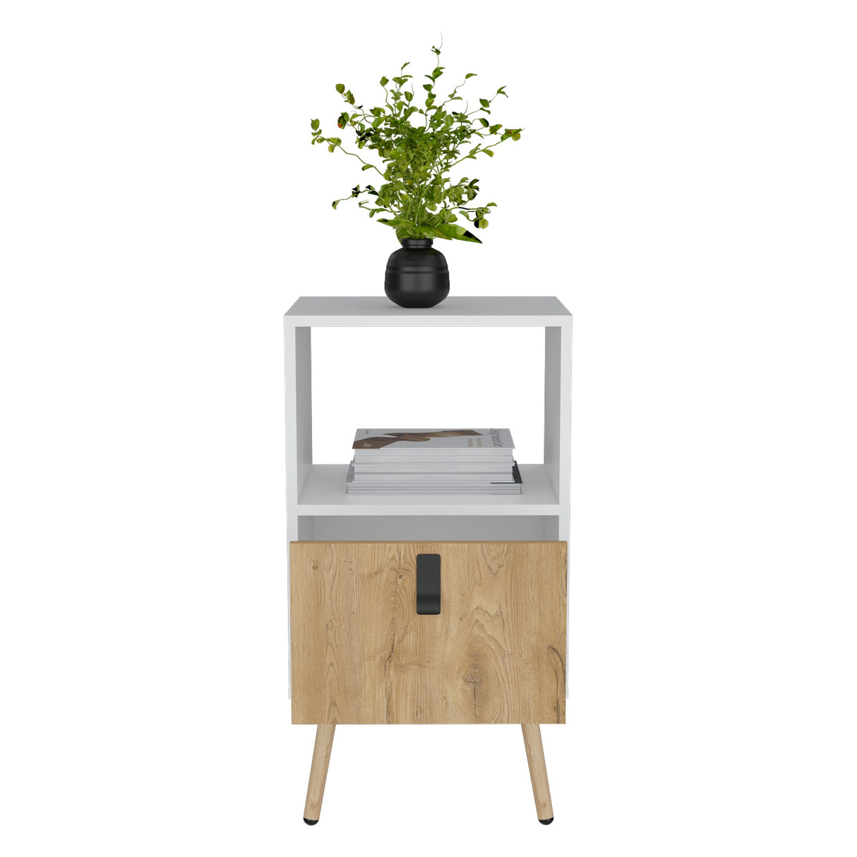 Mesa de Noche Huna Macadamia 40x75cm con Un Cajón - Mesas de Noche | Bylmo
