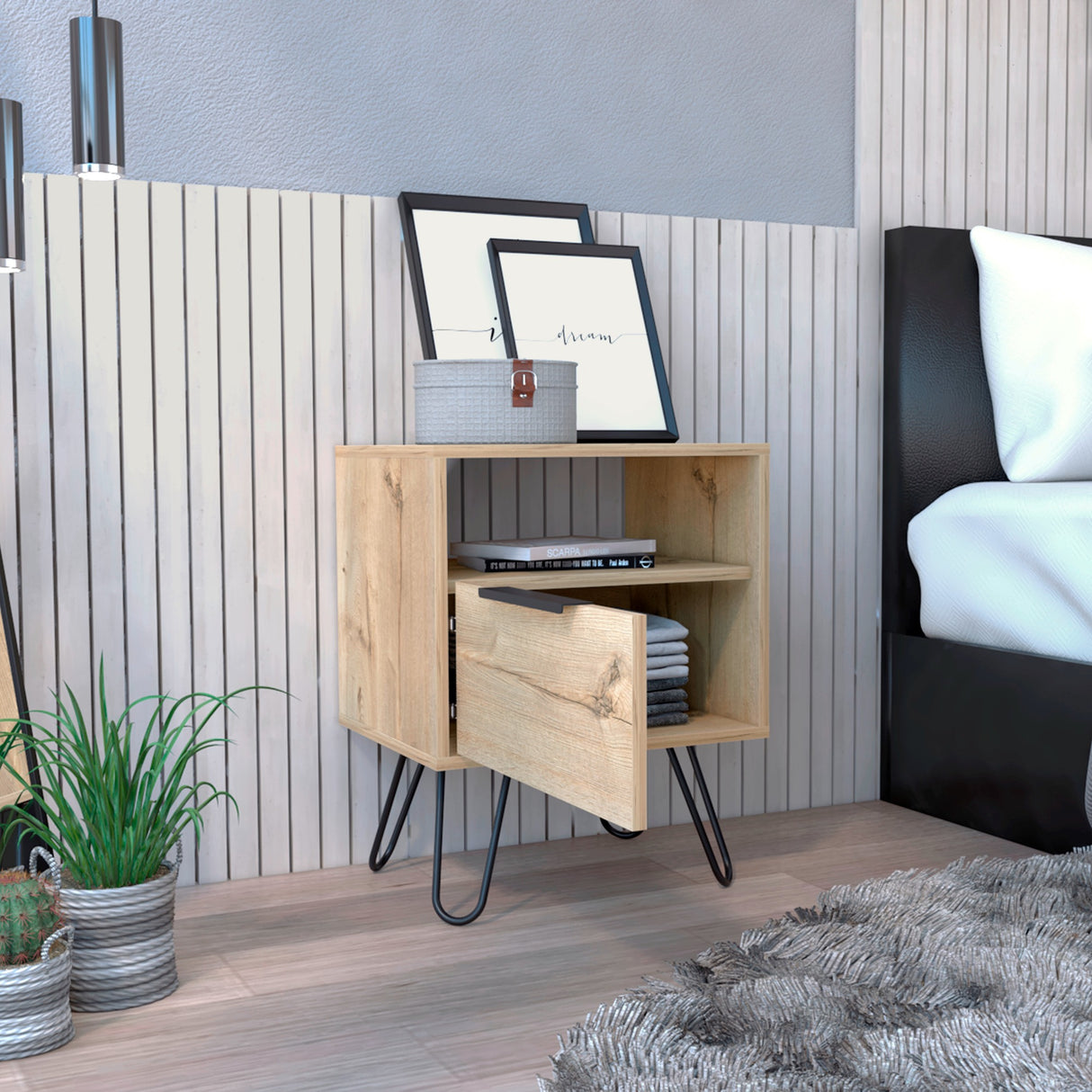 Mesa de Noche Augusta Duna 45x57cm con Un Cajón - Mesas de Noche | Bylmo