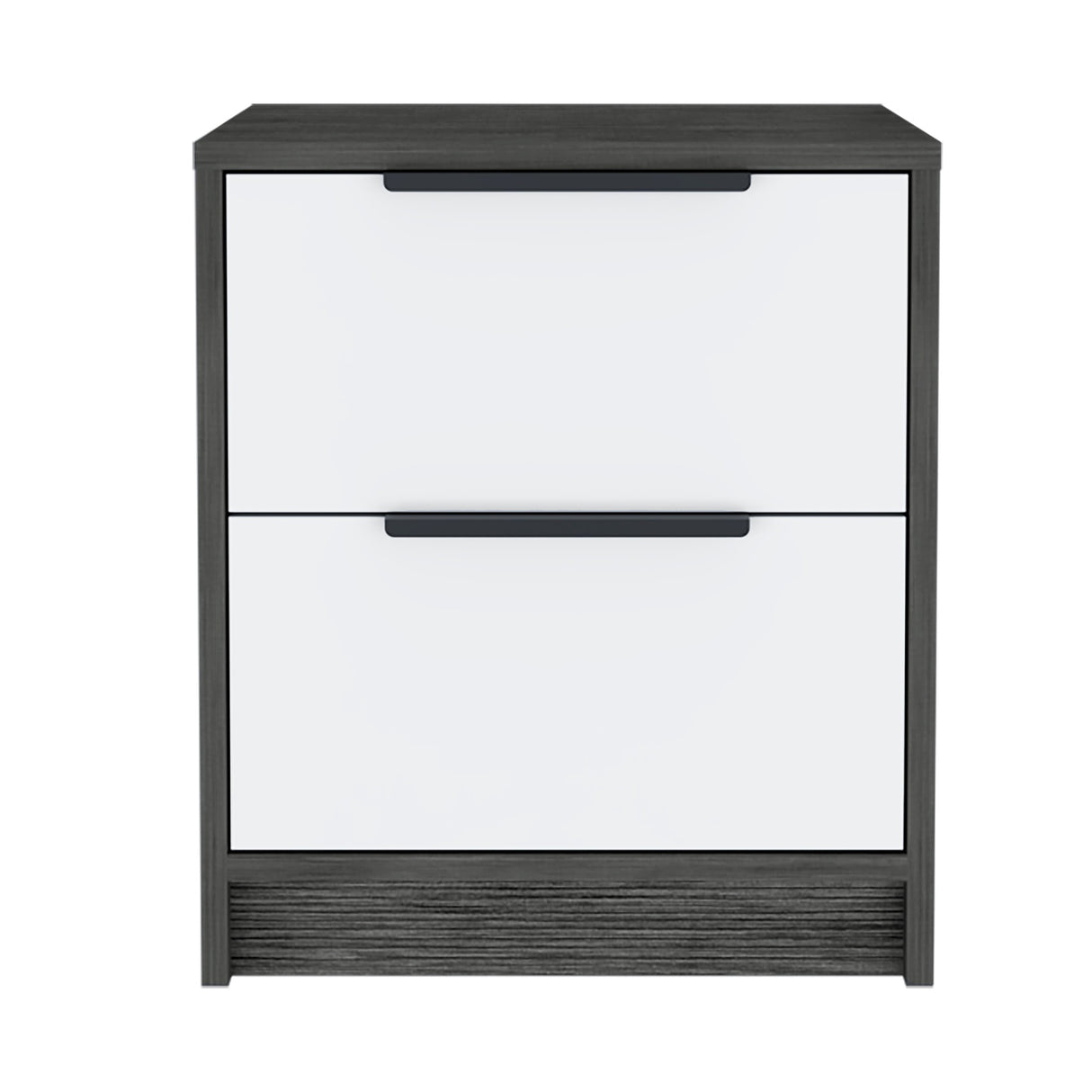 Mesa de Noche Kaia Roble Gris 41x48cm con Dos Cajones - Mesas de Noche | Bylmo